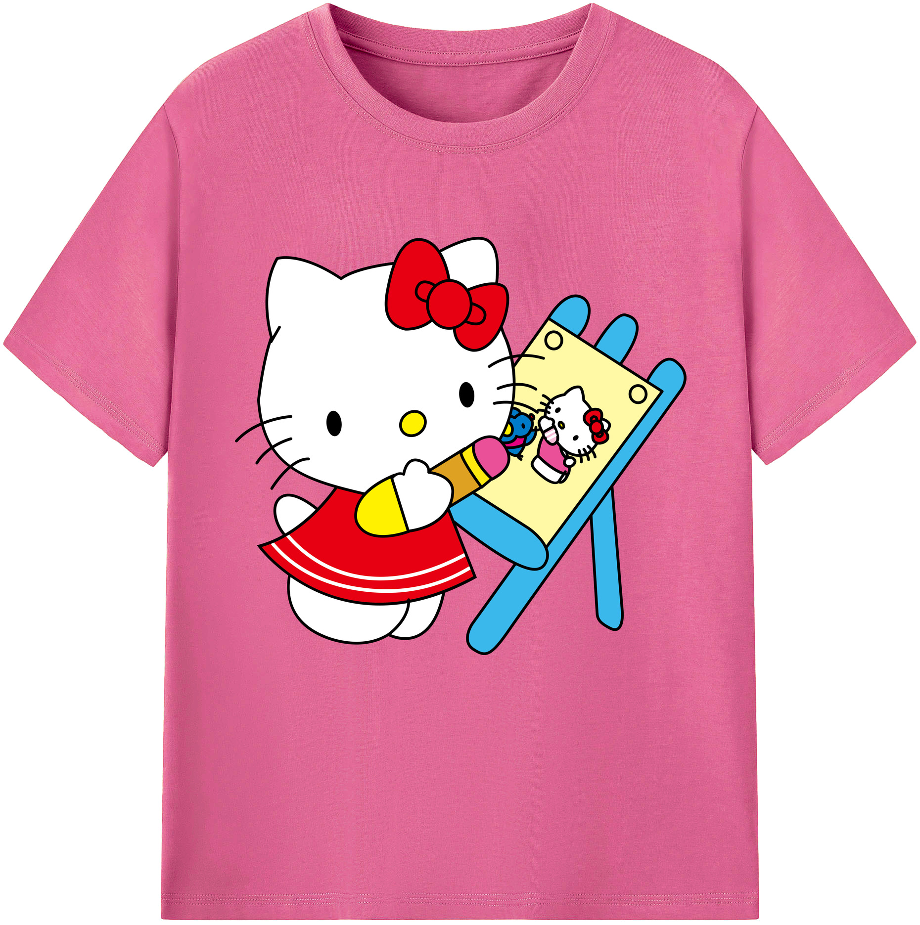 （画像用） Hello Kitty ハローキティ レディースカジュアルプリントTシャツ（綿100％）