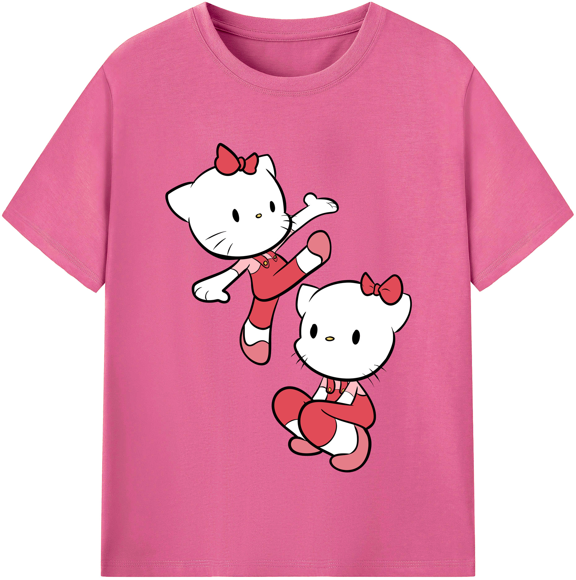 （画像用） Hello Kitty ハローキティ レディースカジュアルプリントTシャツ（綿100％）