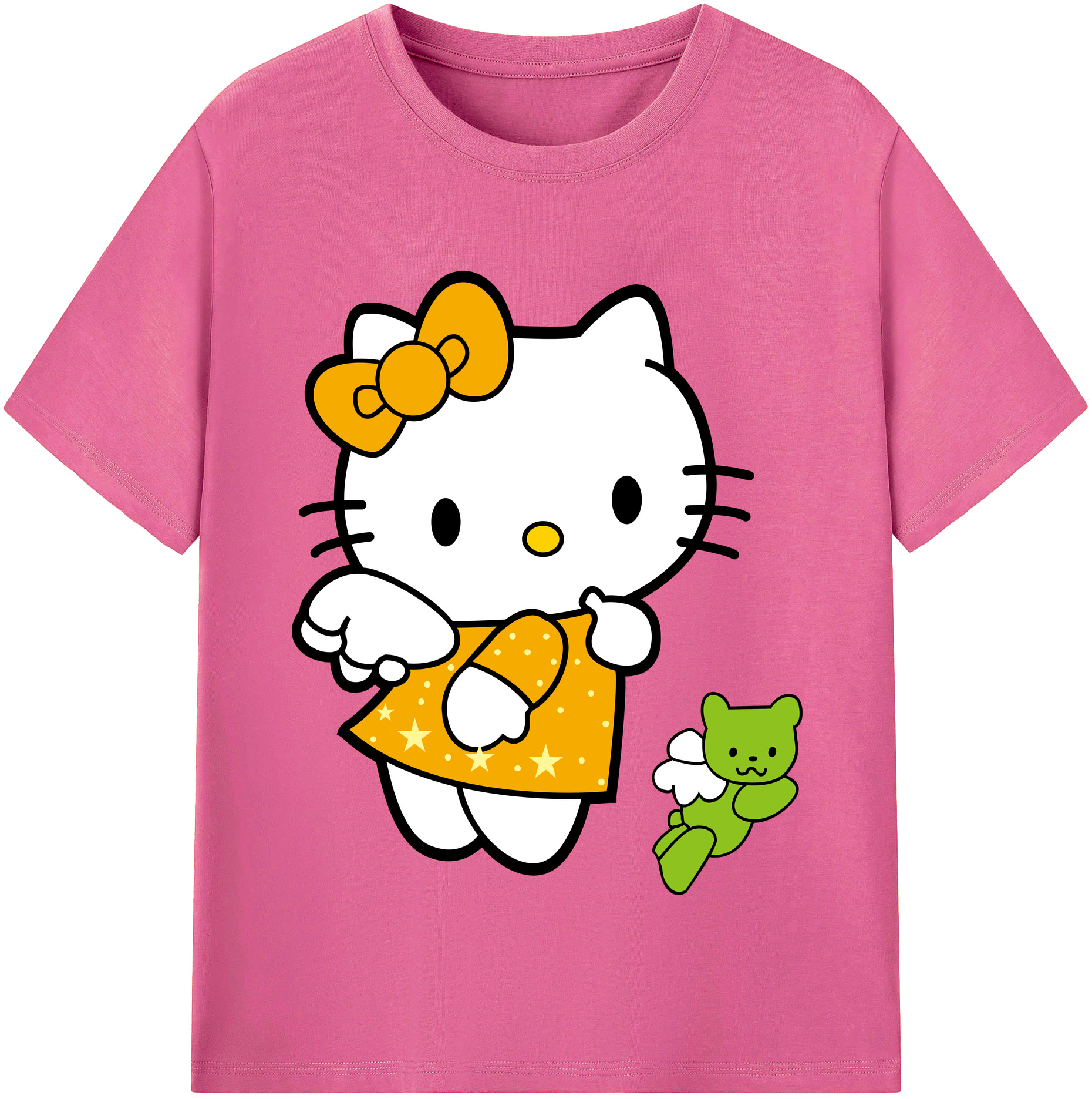 （画像用） Hello Kitty ハローキティ レディースカジュアルプリントTシャツ（綿100％）