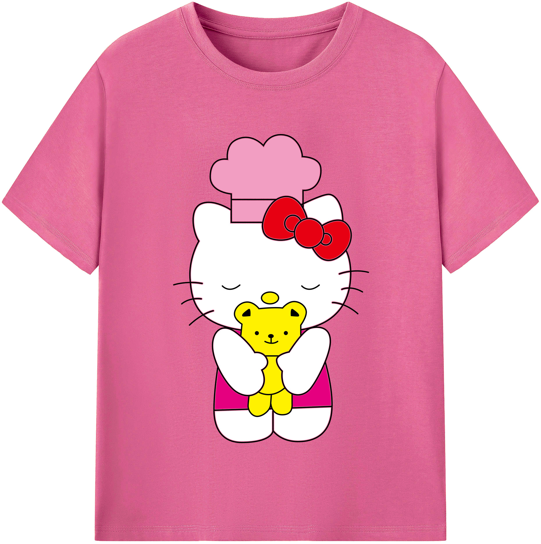 （画像用） Hello Kitty ハローキティ レディースカジュアルプリントTシャツ（綿100％）