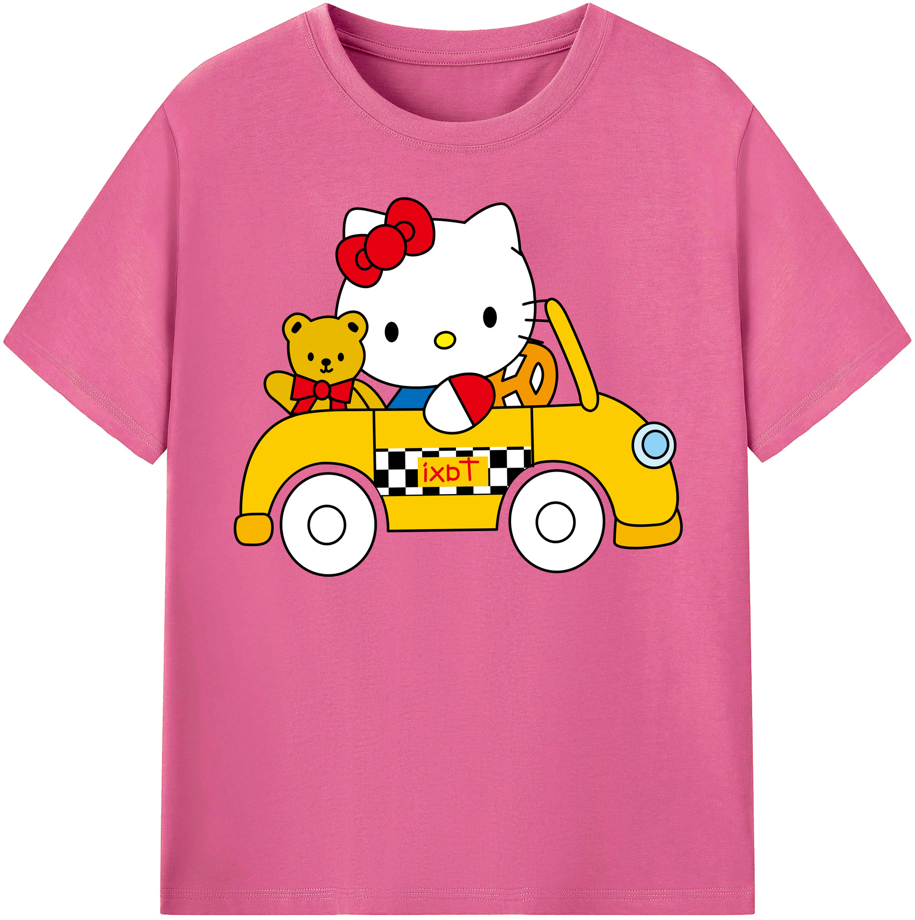 （画像用） Hello Kitty ハローキティ レディースカジュアルプリントTシャツ（綿100％）