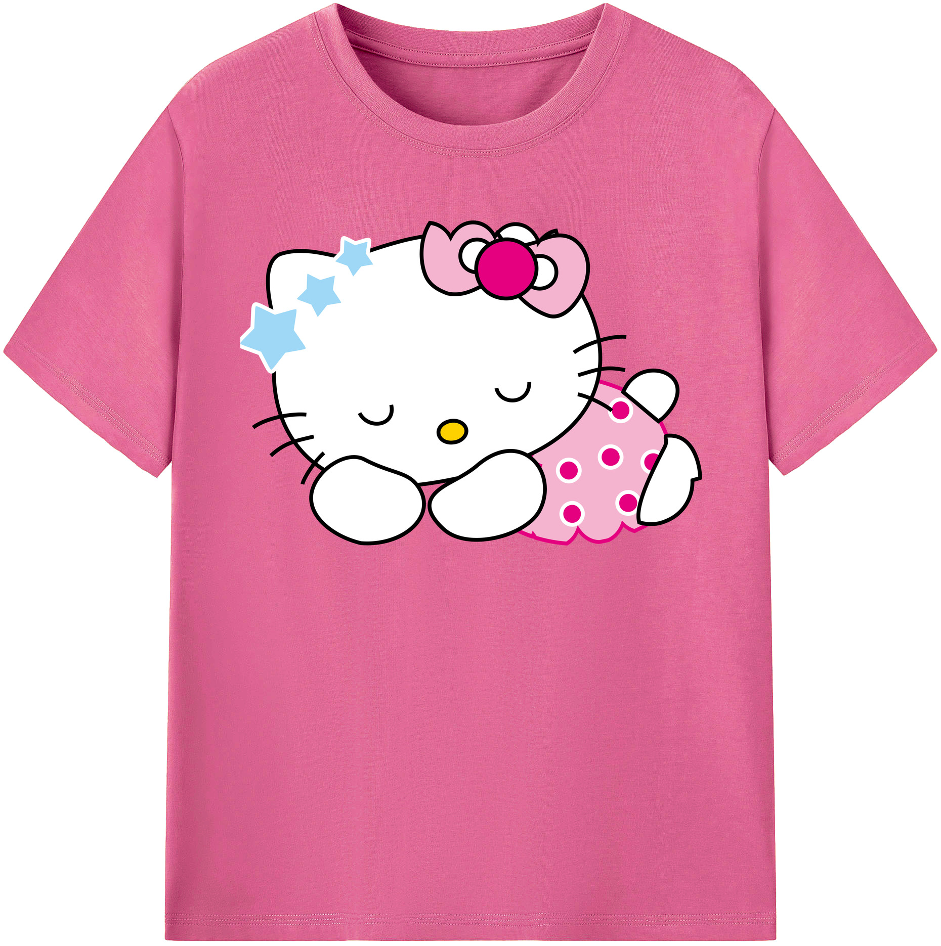（画像用） Hello Kitty ハローキティ レディースカジュアルプリントTシャツ（綿100％）