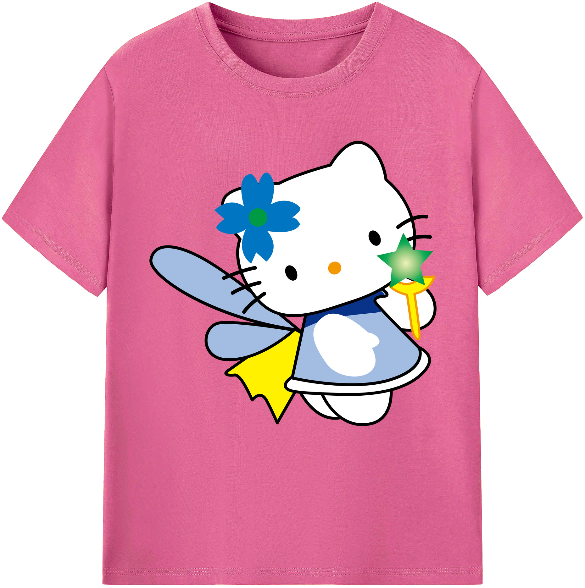 （画像用） Hello Kitty ハローキティ レディースカジュアルプリントTシャツ（綿100％）