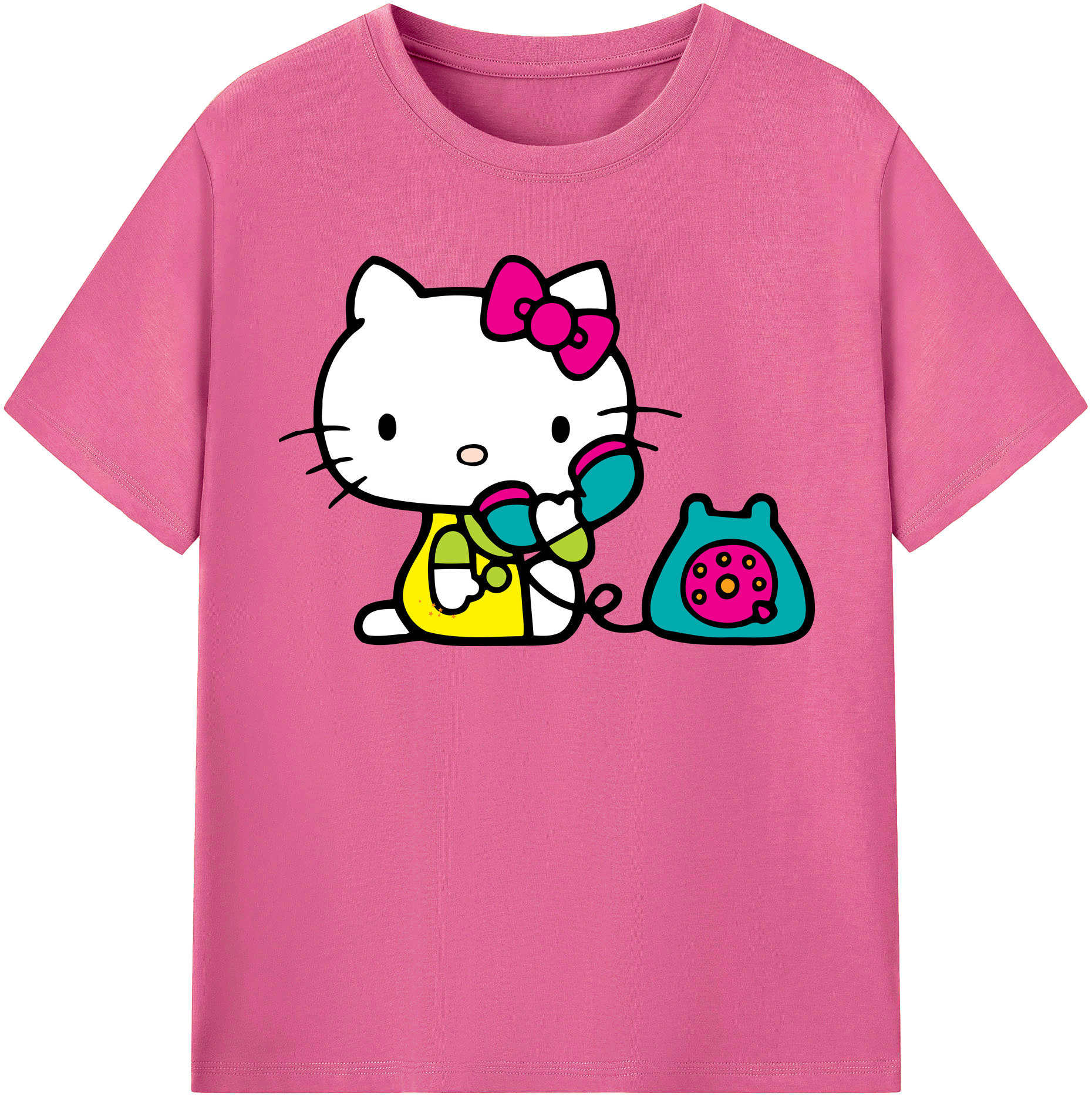 （画像用） Hello Kitty ハローキティ レディースカジュアルプリントTシャツ（綿100％）