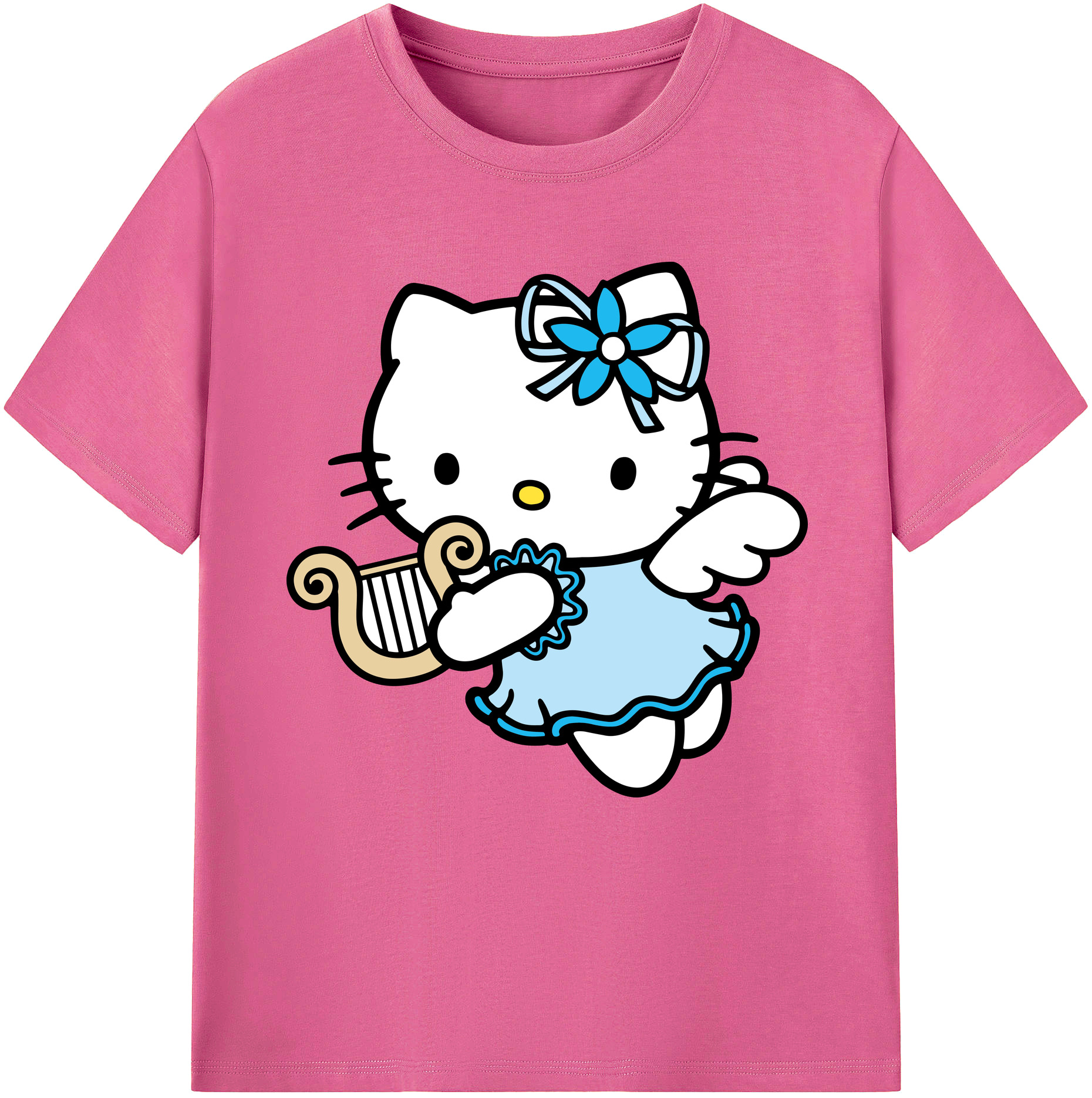 （画像用） Hello Kitty ハローキティ レディースカジュアルプリントTシャツ（綿100％）