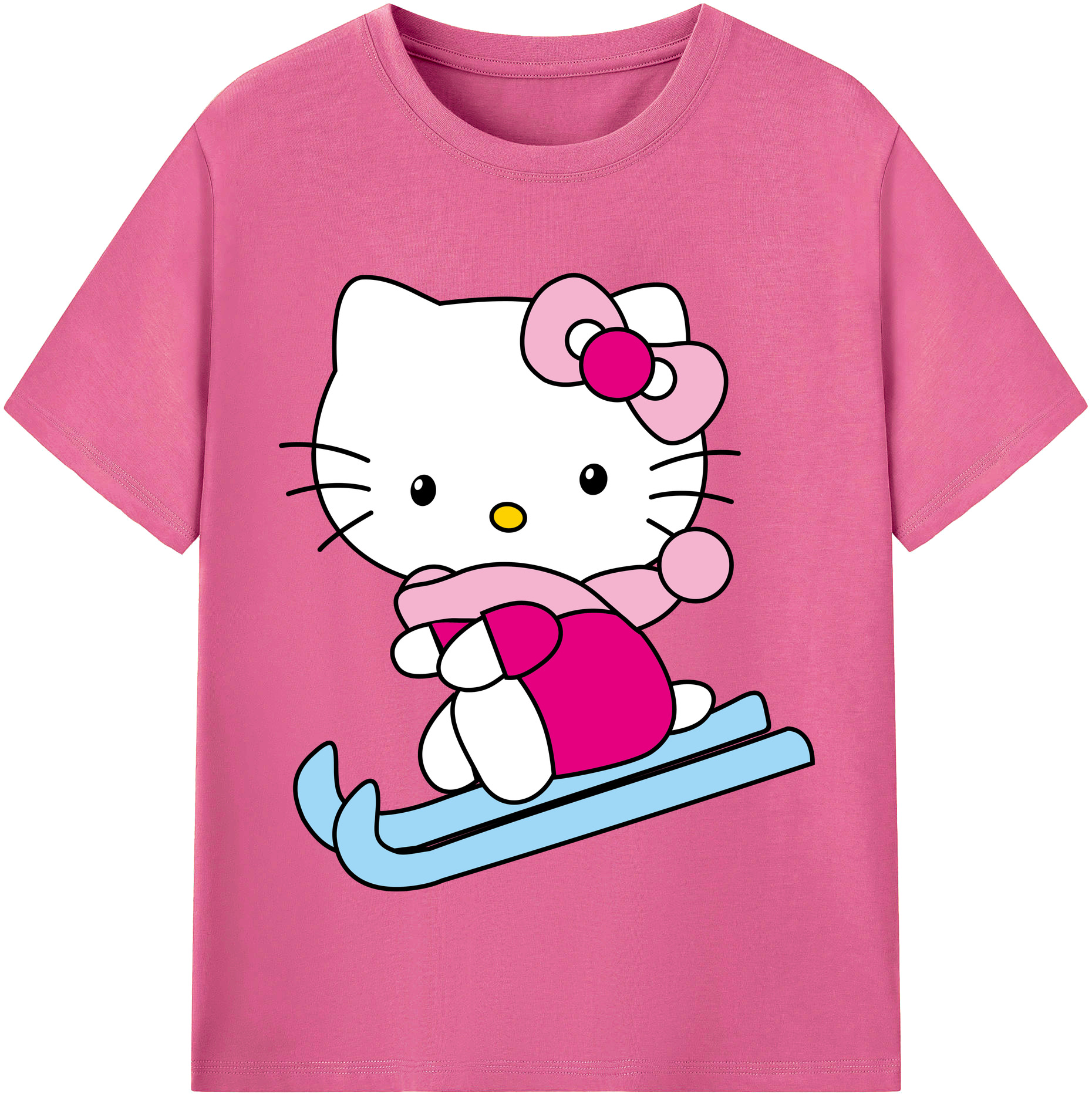 （画像用） Hello Kitty ハローキティ レディースカジュアルプリントTシャツ（綿100％）