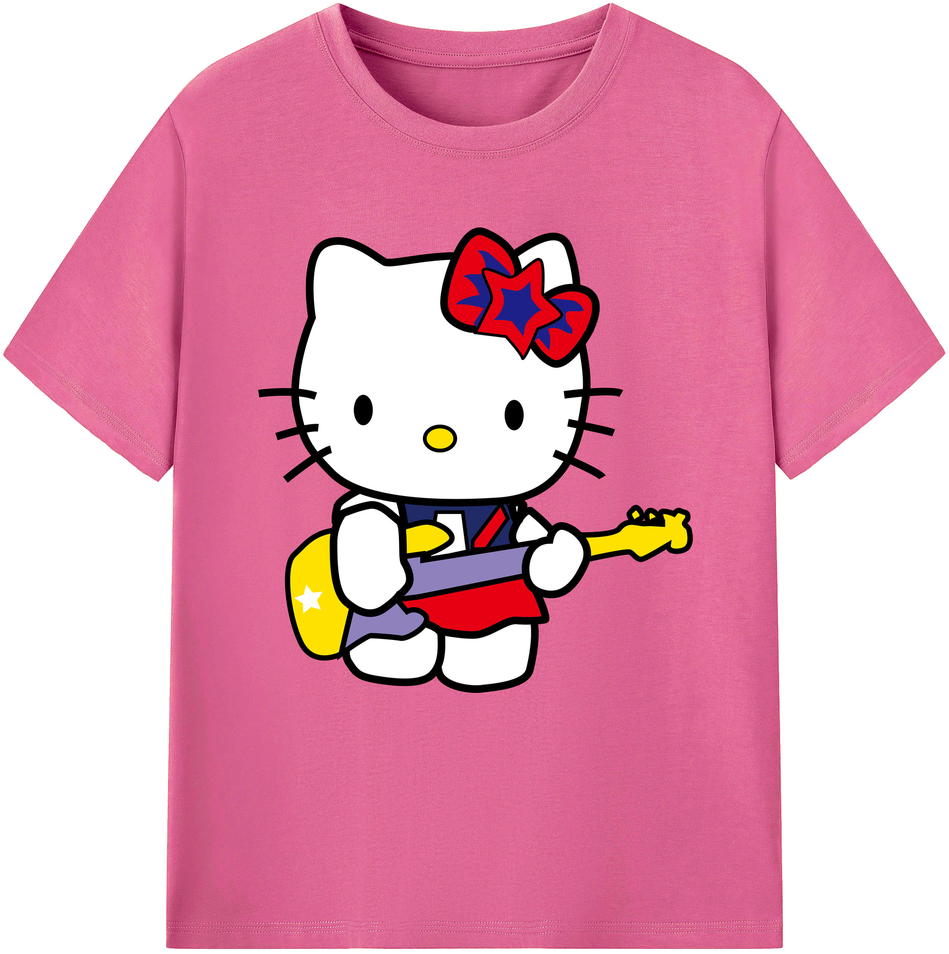 （画像用） Hello Kitty ハローキティ レディースカジュアルプリントTシャツ（綿100％）