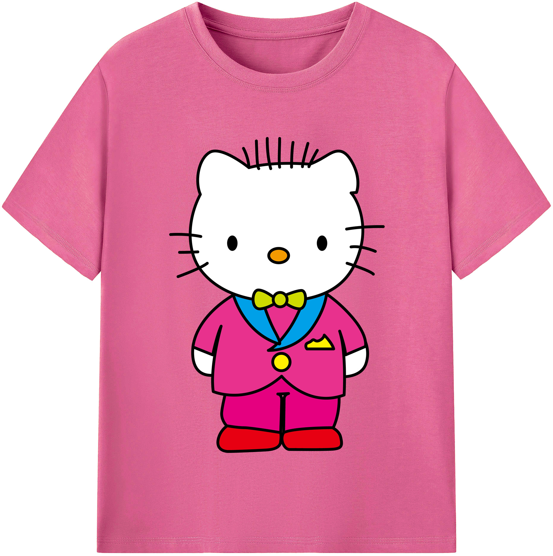 （画像用） Hello Kitty ハローキティ レディースカジュアルプリントTシャツ（綿100％）