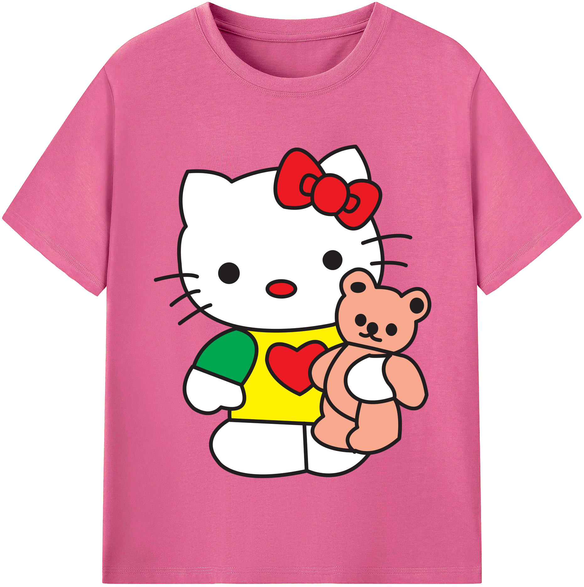 （画像用） Hello Kitty ハローキティ レディースカジュアルプリントTシャツ（綿100％）
