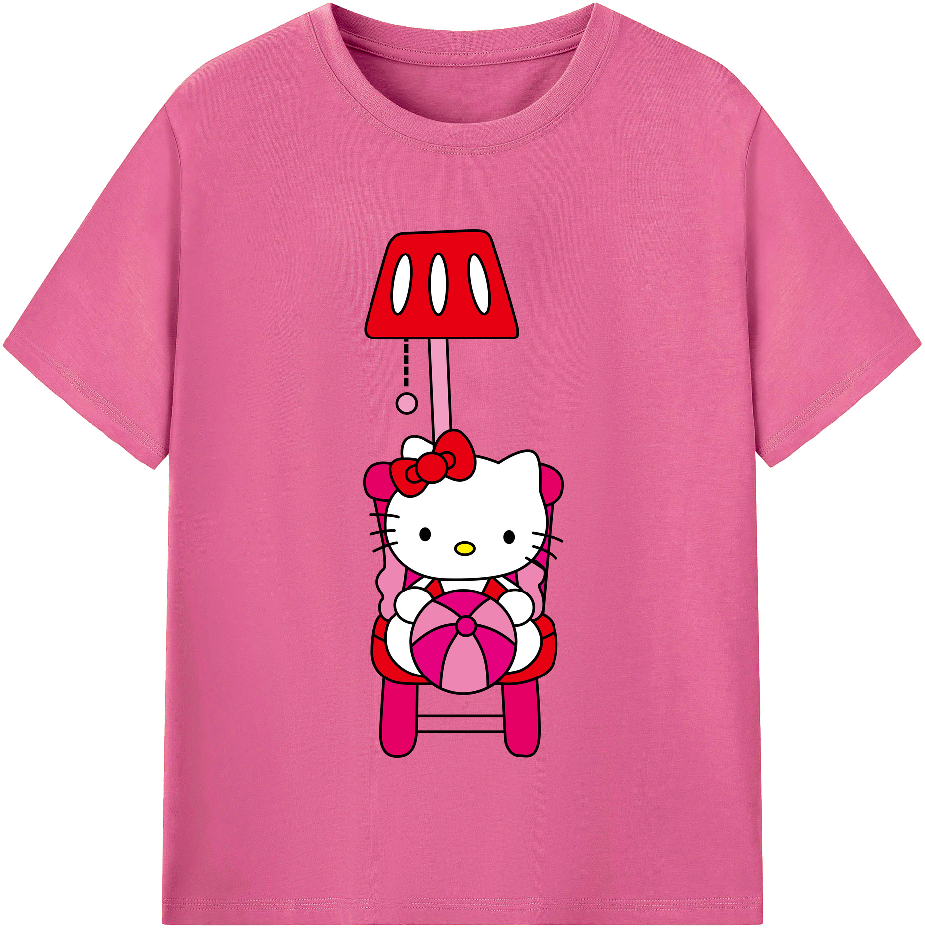 （画像用） Hello Kitty ハローキティ レディースカジュアルプリントTシャツ（綿100％）