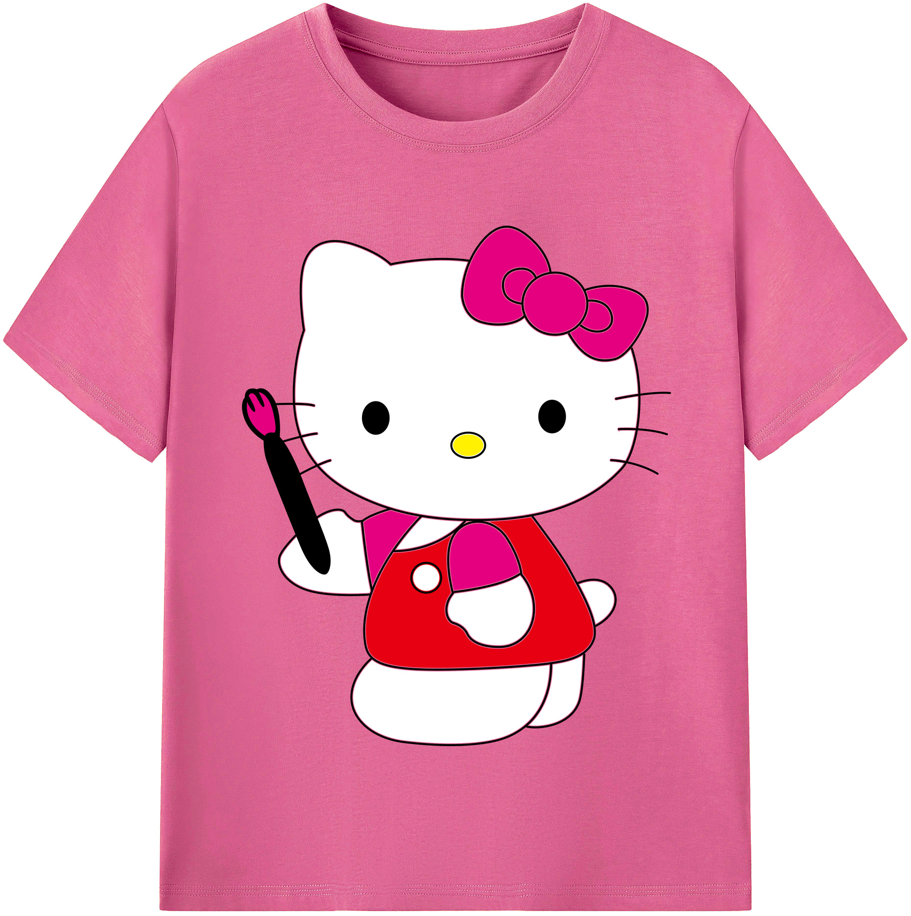 （画像用） Hello Kitty ハローキティ レディースカジュアルプリントTシャツ（綿100％）