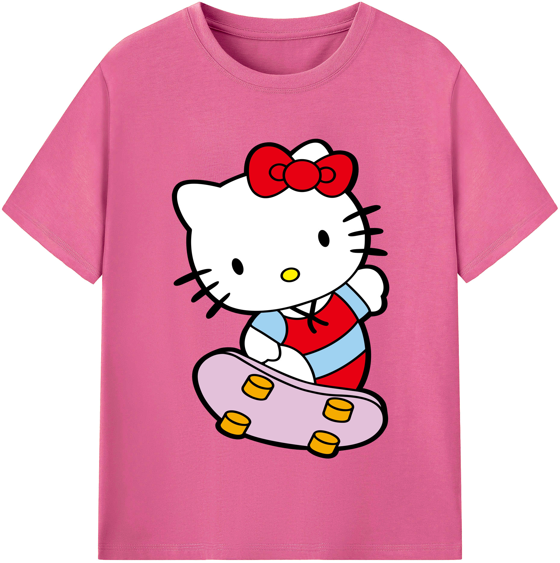（画像用） Hello Kitty ハローキティ レディースカジュアルプリントTシャツ（綿100％）