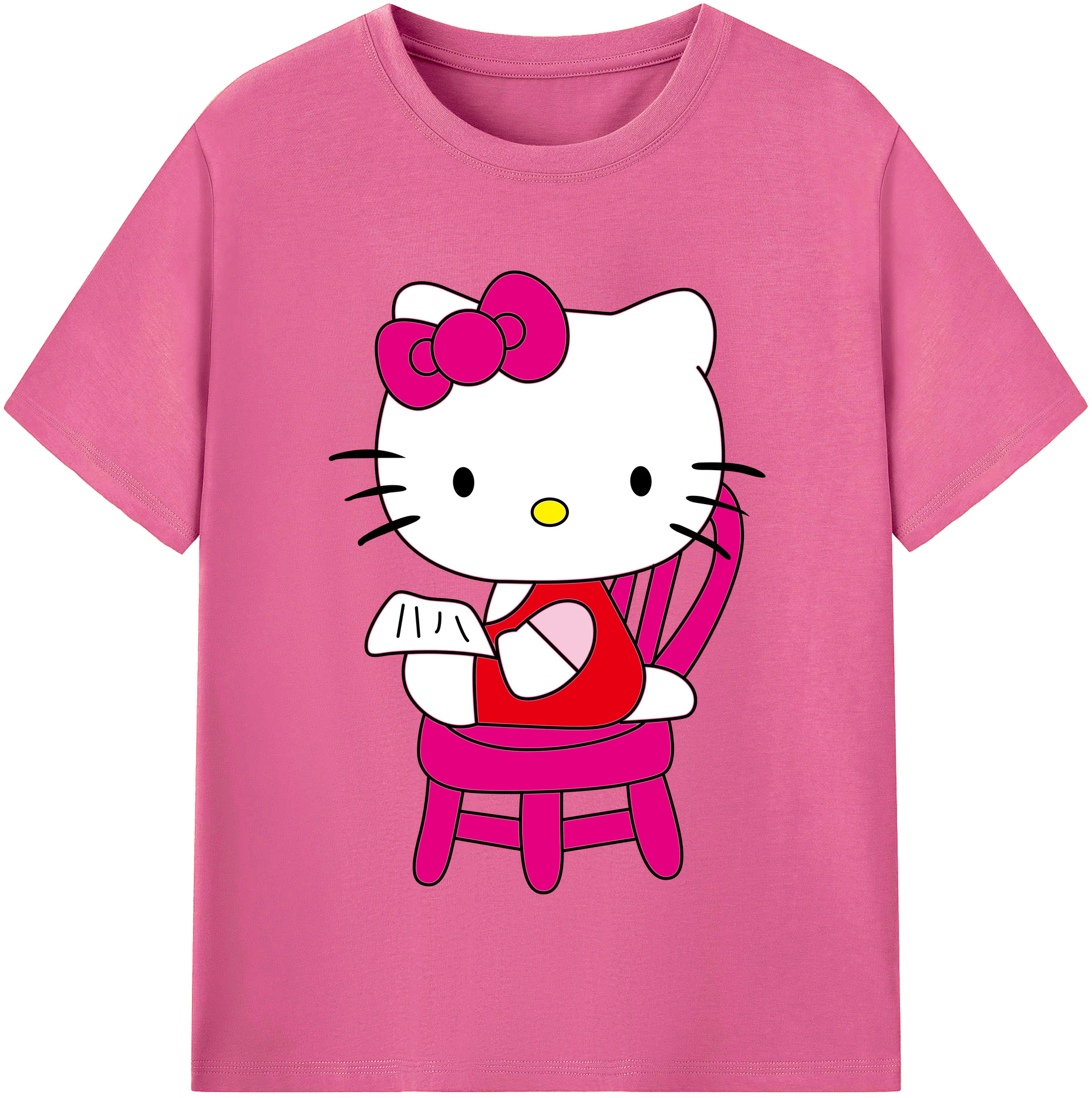 （画像用） Hello Kitty ハローキティ レディースカジュアルプリントTシャツ（綿100％）
