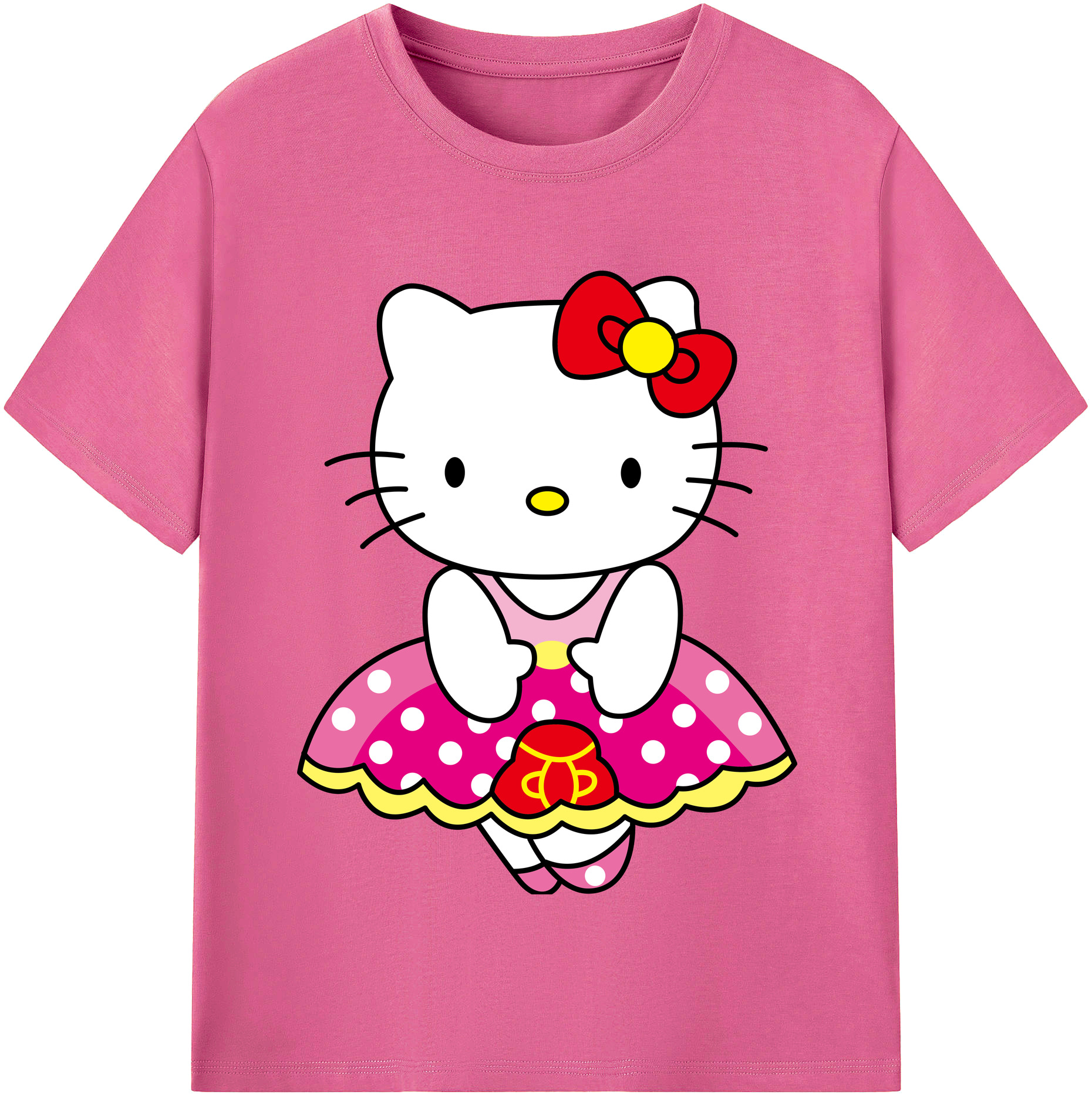 （画像用） Hello Kitty ハローキティ レディースカジュアルプリントTシャツ（綿100％）