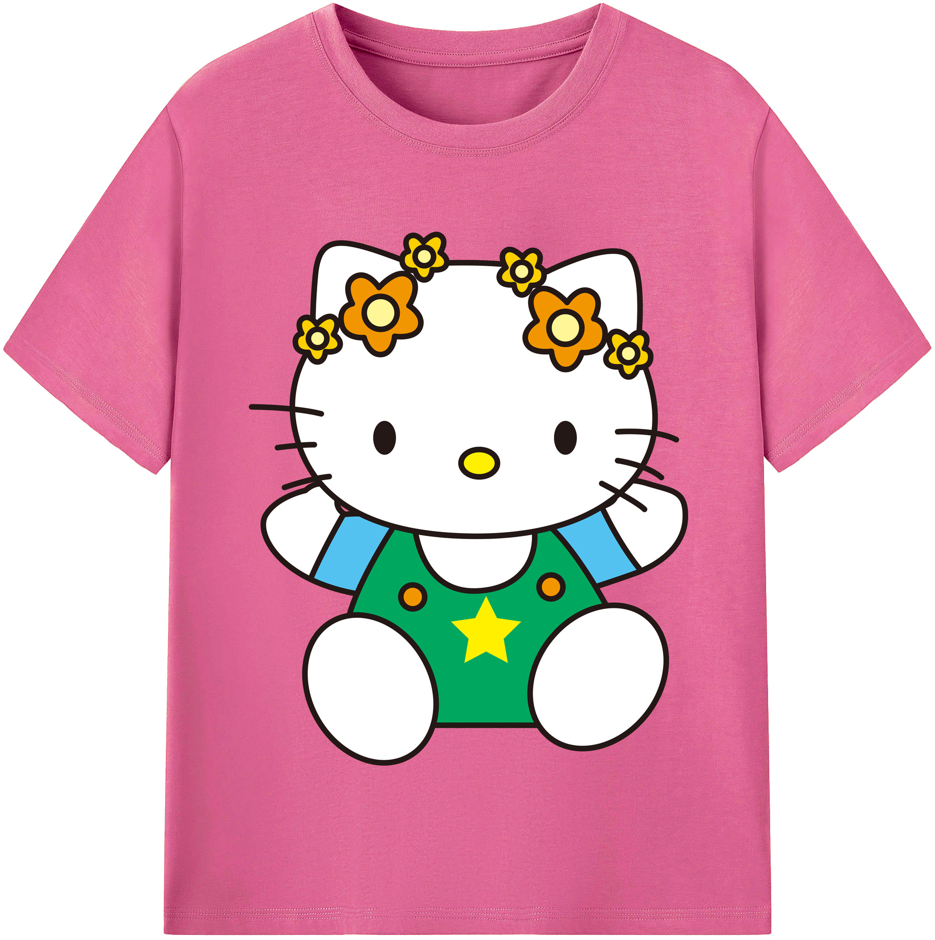 （画像用） Hello Kitty ハローキティ レディースカジュアルプリントTシャツ（綿100％）