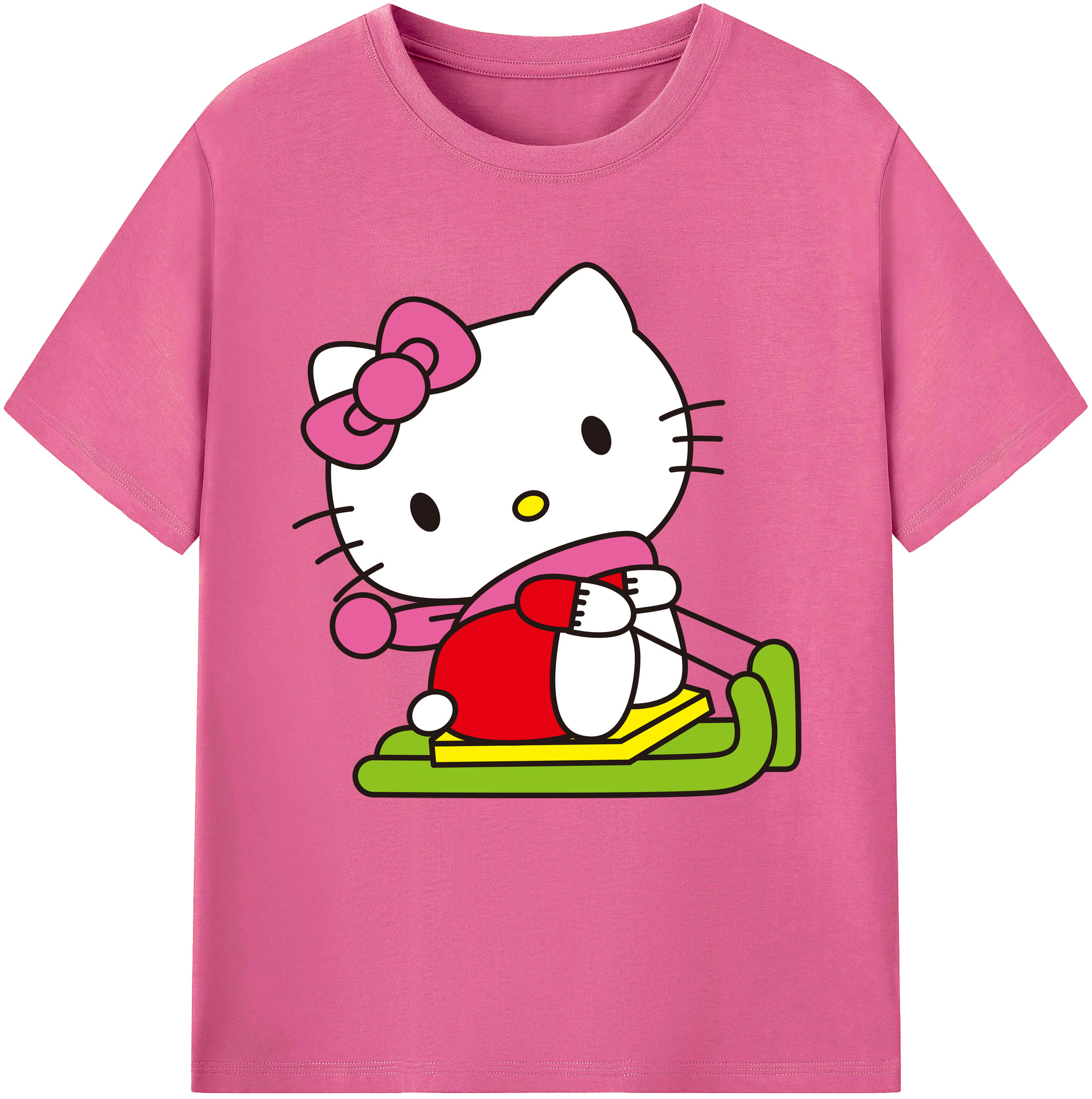 （画像用） Hello Kitty ハローキティ レディースカジュアルプリントTシャツ（綿100％）