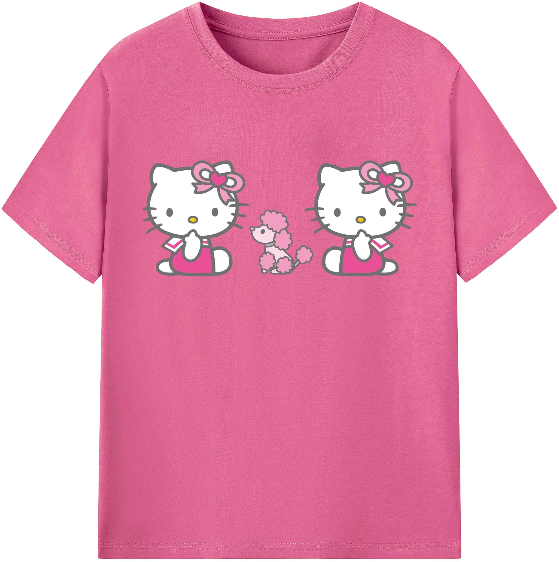 （画像用） Hello Kitty ハローキティ レディースカジュアルプリントTシャツ（綿100％）