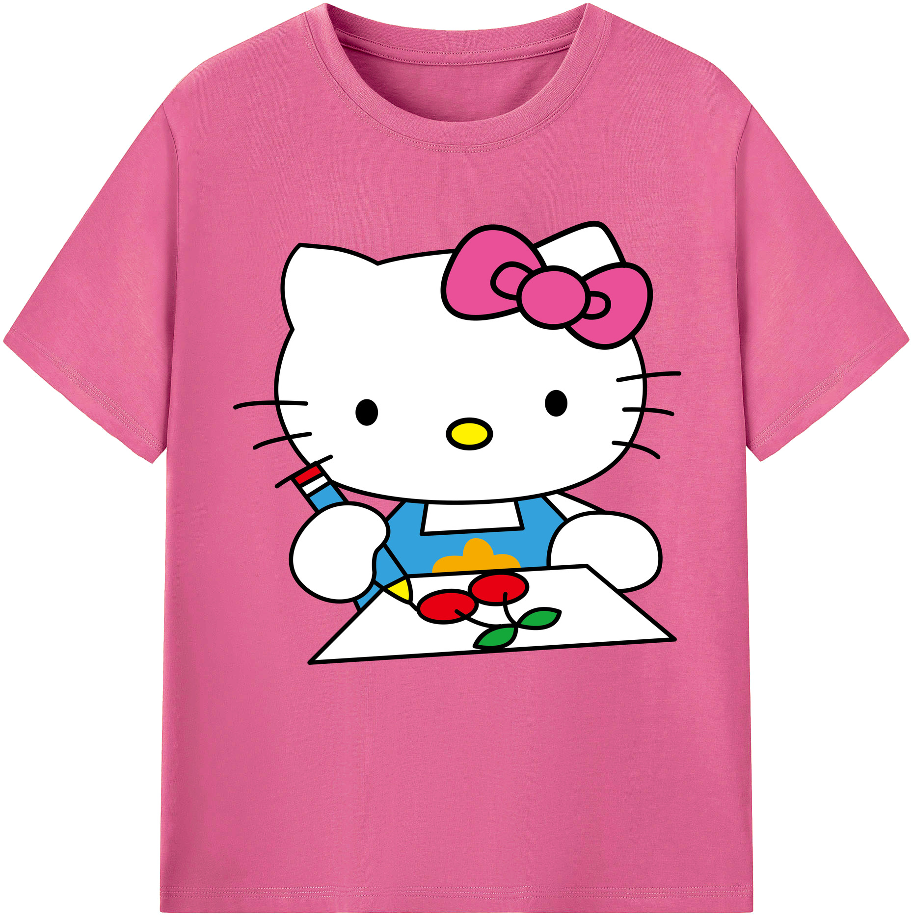 （画像用） Hello Kitty ハローキティ レディースカジュアルプリントTシャツ（綿100％）