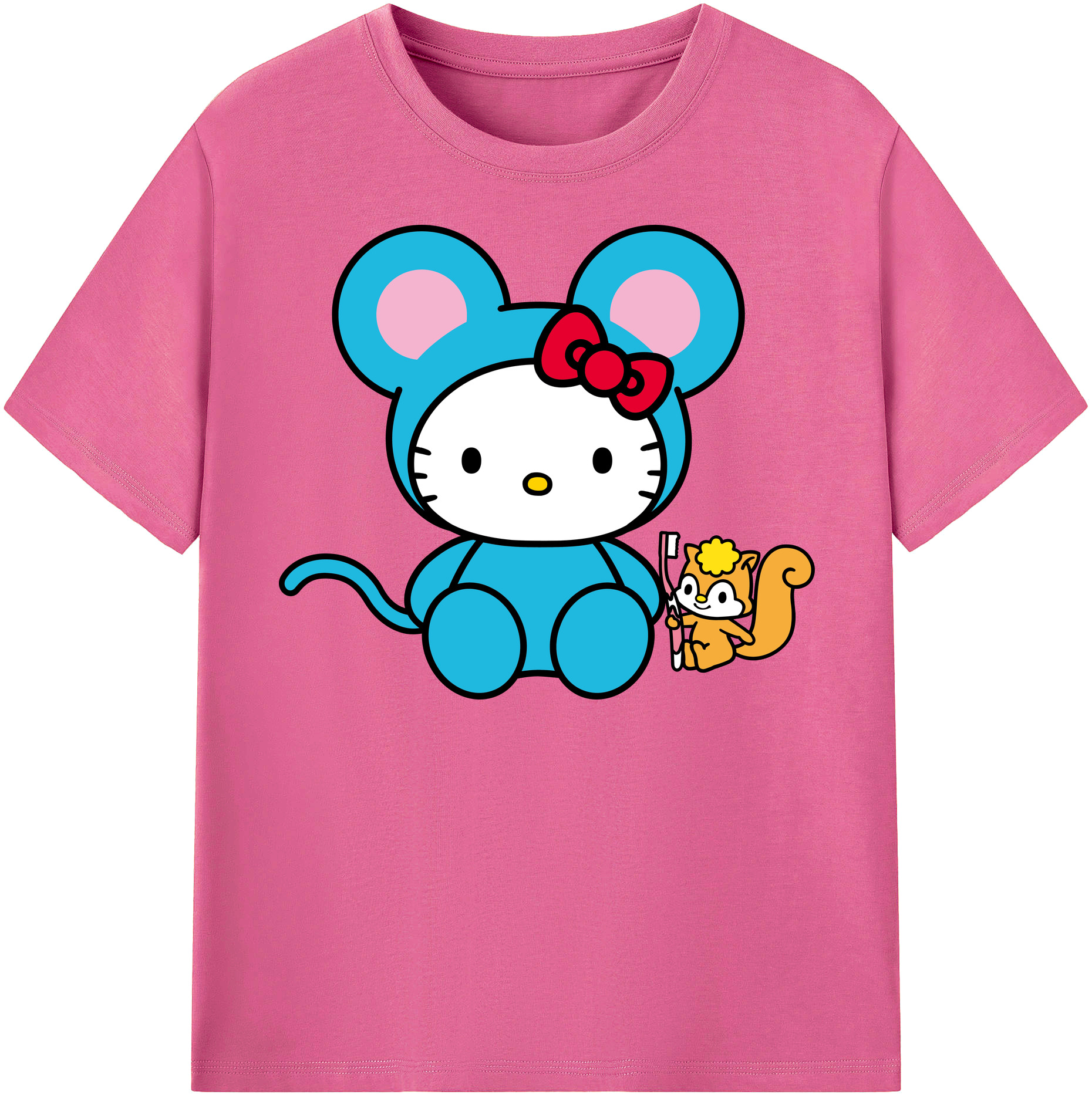 （画像用） Hello Kitty ハローキティ レディースカジュアルプリントTシャツ（綿100％）