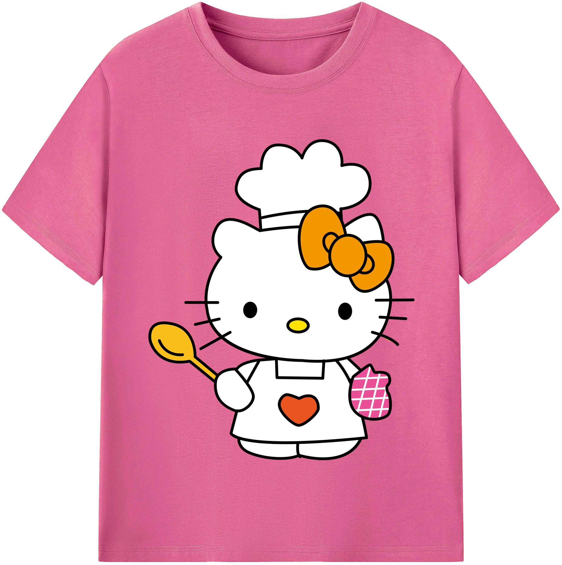（画像用） Hello Kitty ハローキティ レディースカジュアルプリントTシャツ（綿100％）