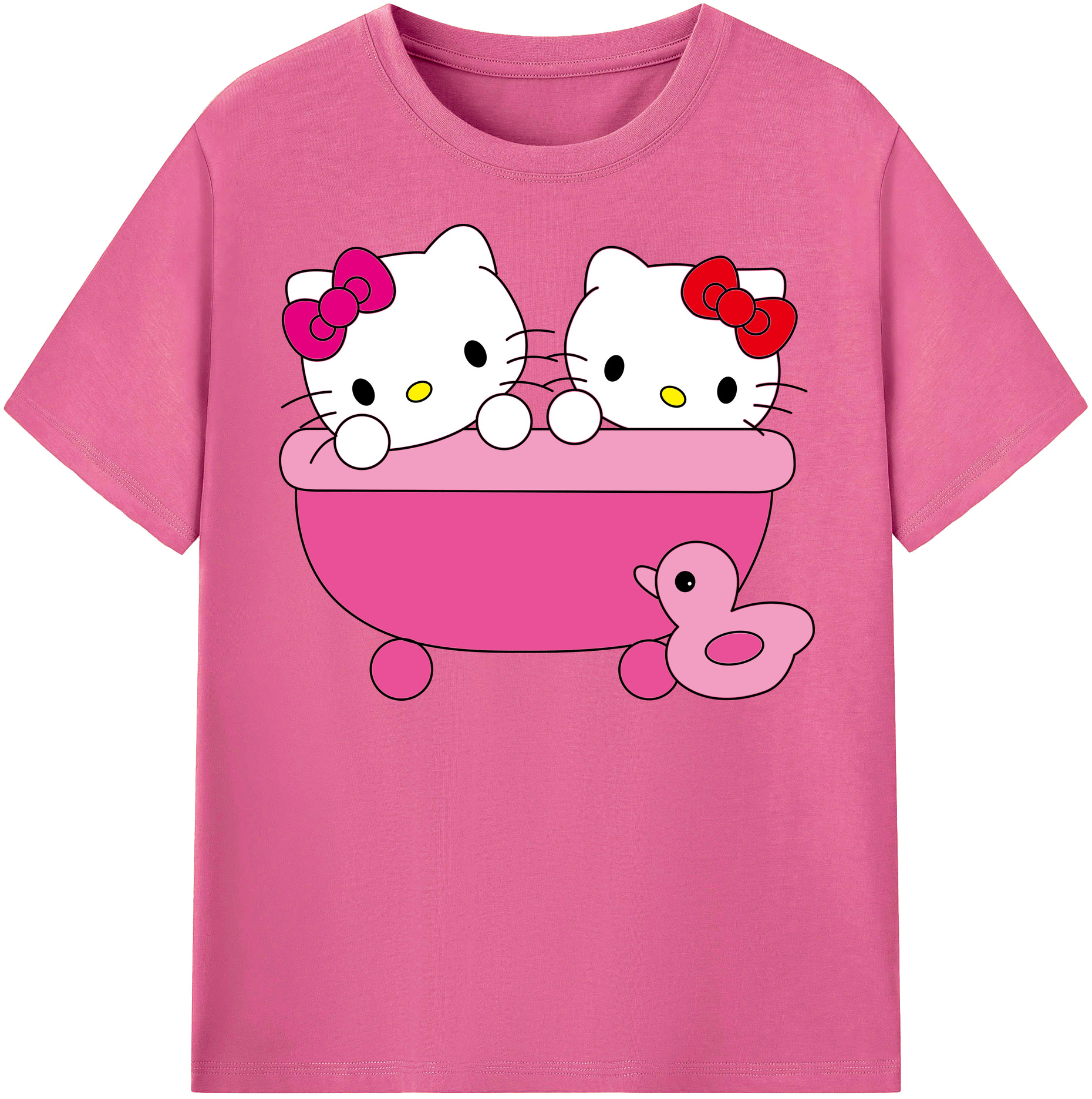 （画像用） Hello Kitty ハローキティ レディースカジュアルプリントTシャツ（綿100％）