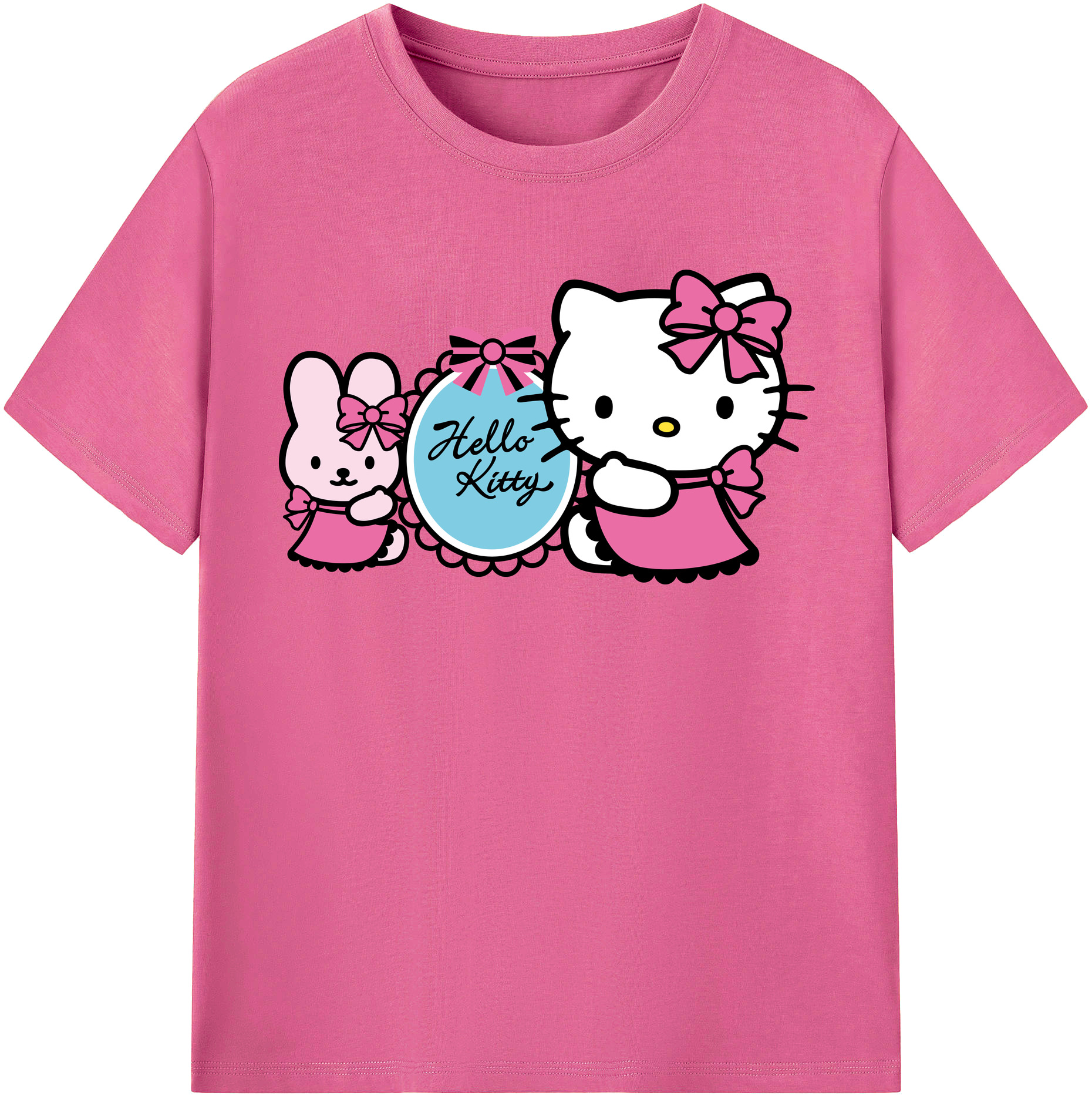 （画像用） Hello Kitty ハローキティ レディースカジュアルプリントTシャツ（綿100％）