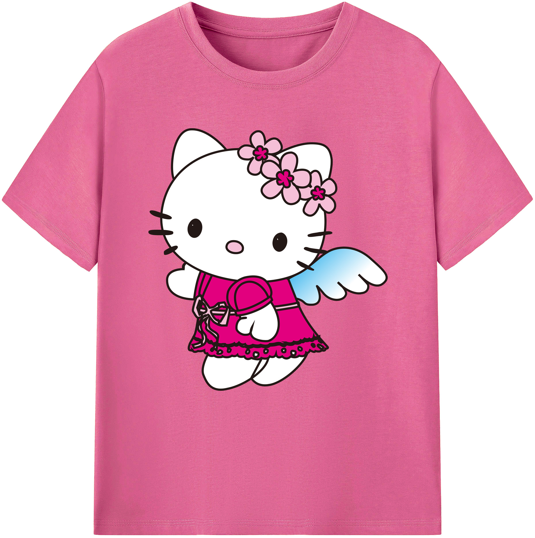 （画像用） Hello Kitty ハローキティ レディースカジュアルプリントTシャツ（綿100％）