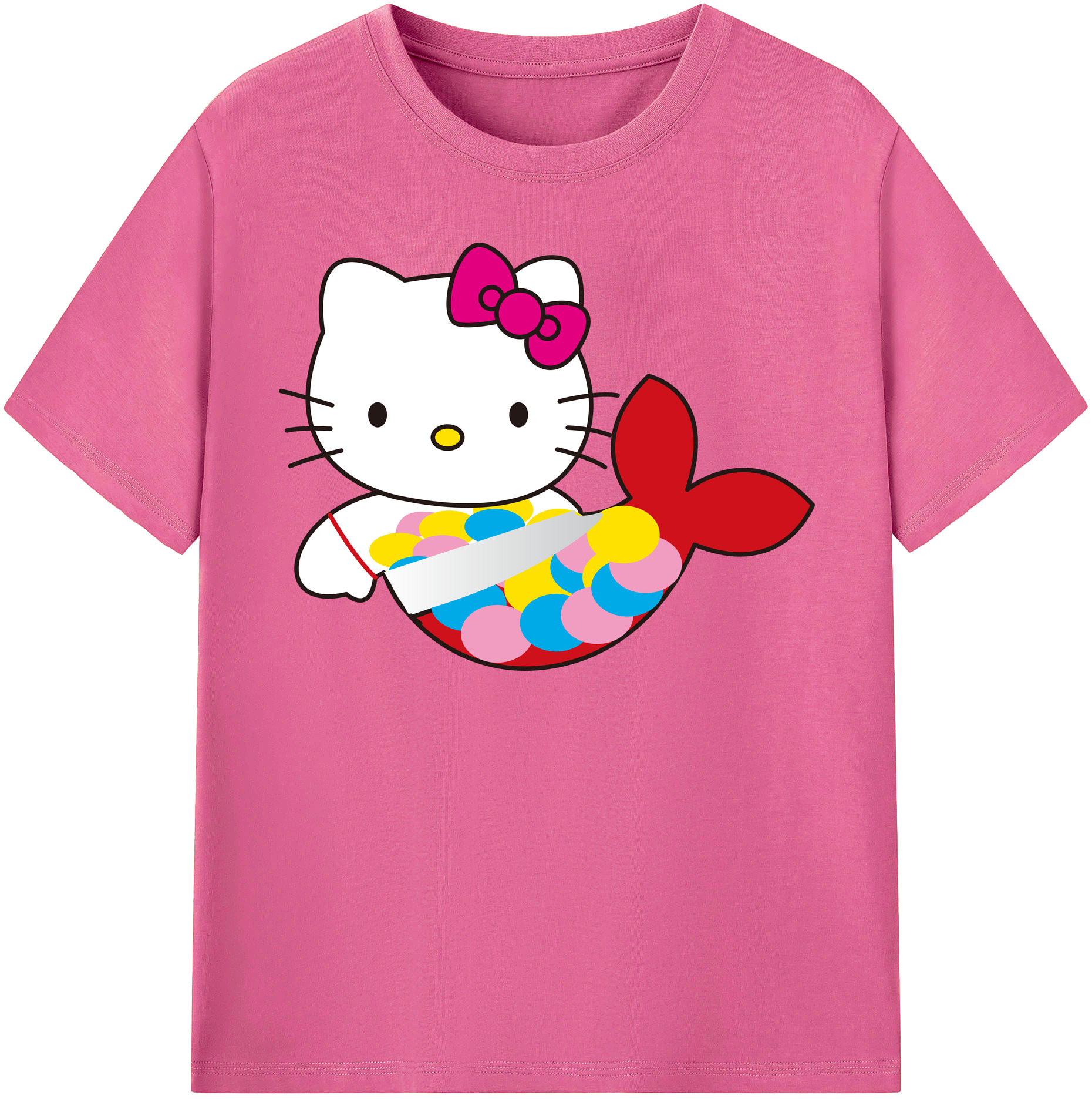 （画像用） Hello Kitty ハローキティ レディースカジュアルプリントTシャツ（綿100％）