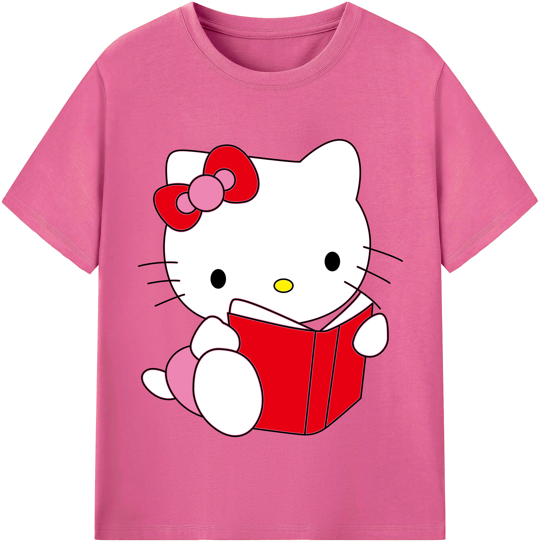 （画像用） Hello Kitty ハローキティ レディースカジュアルプリントTシャツ（綿100％）
