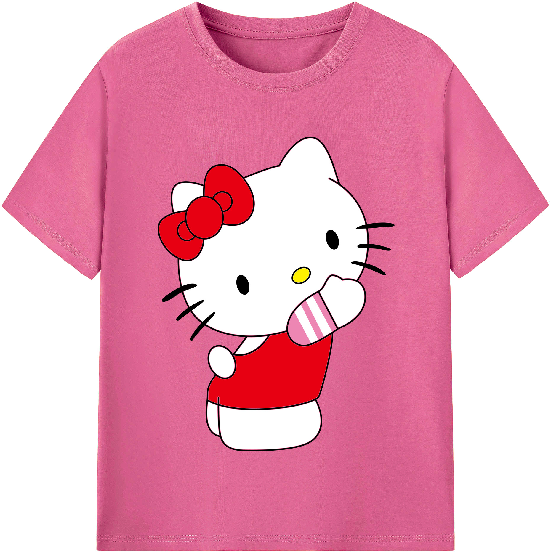 （画像用） Hello Kitty ハローキティ レディースカジュアルプリントTシャツ（綿100％）