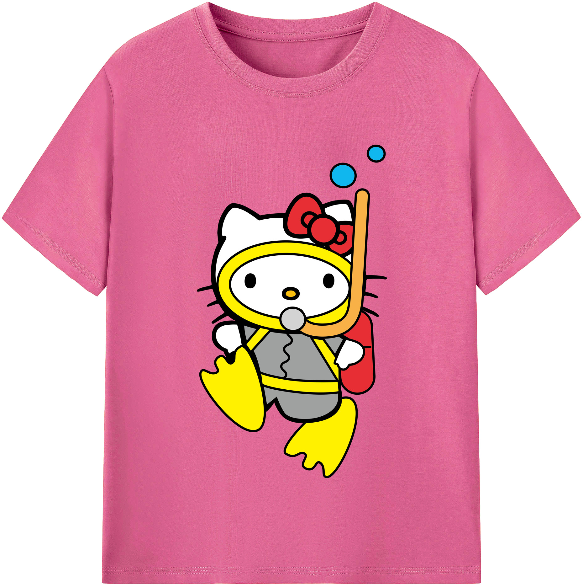 （画像用） Hello Kitty ハローキティ レディースカジュアルプリントTシャツ（綿100％）