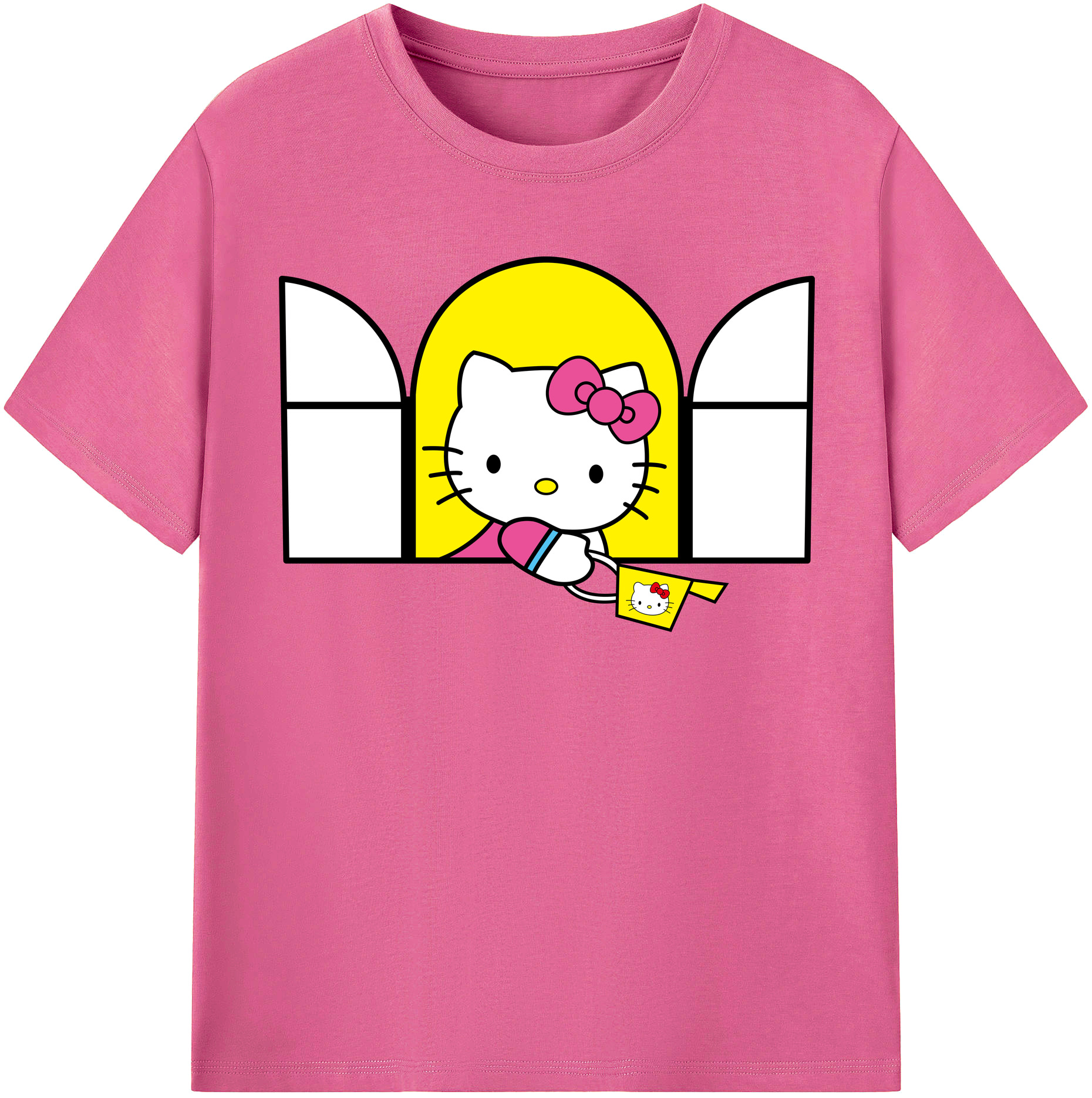 （画像用） Hello Kitty ハローキティ レディースカジュアルプリントTシャツ（綿100％）