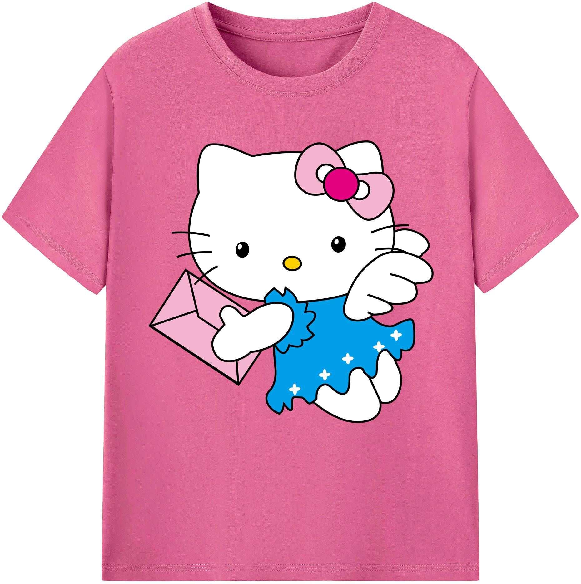 （画像用） Hello Kitty ハローキティ レディースカジュアルプリントTシャツ（綿100％）
