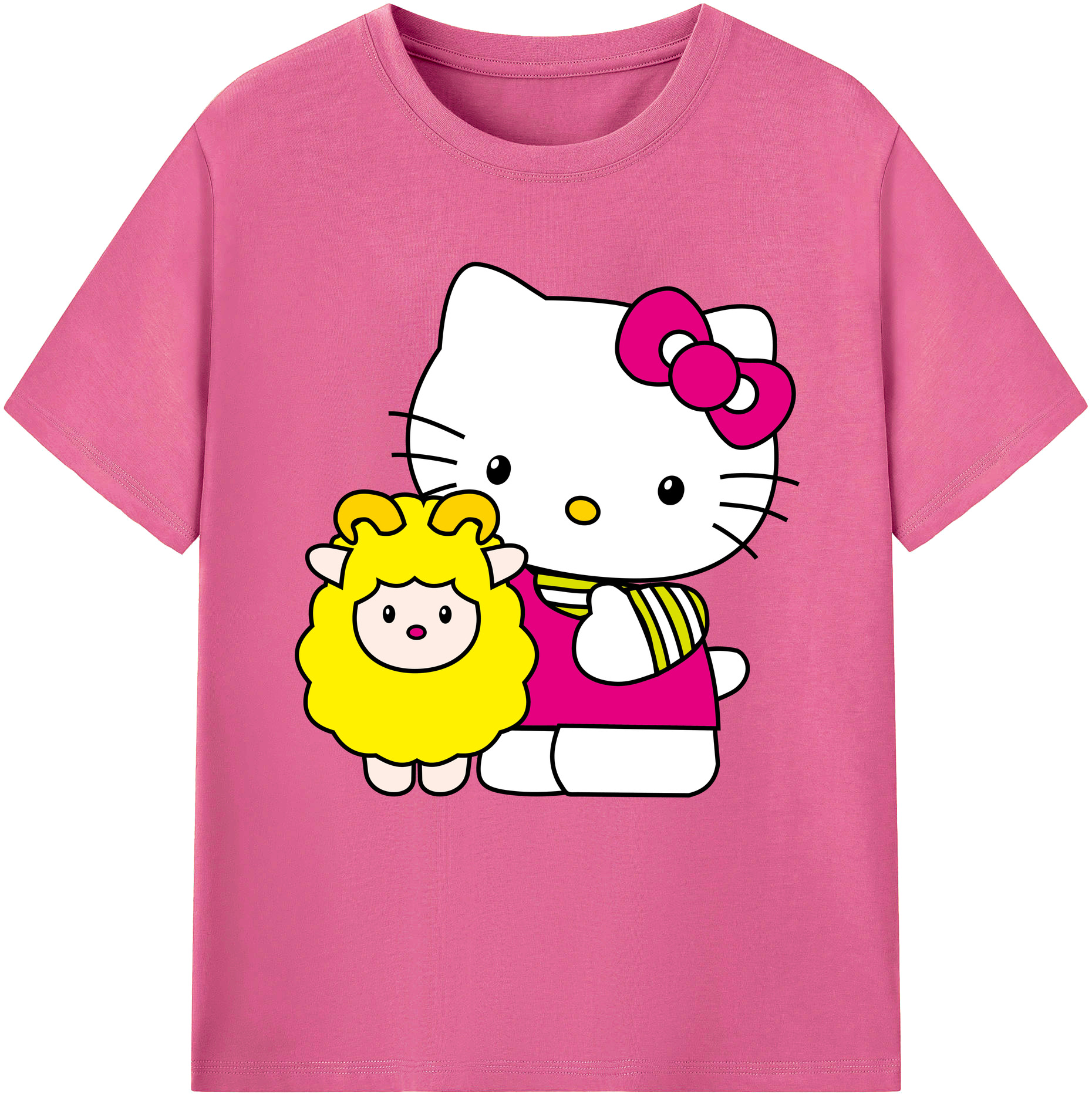 （画像用） Hello Kitty ハローキティ レディースカジュアルプリントTシャツ（綿100％）