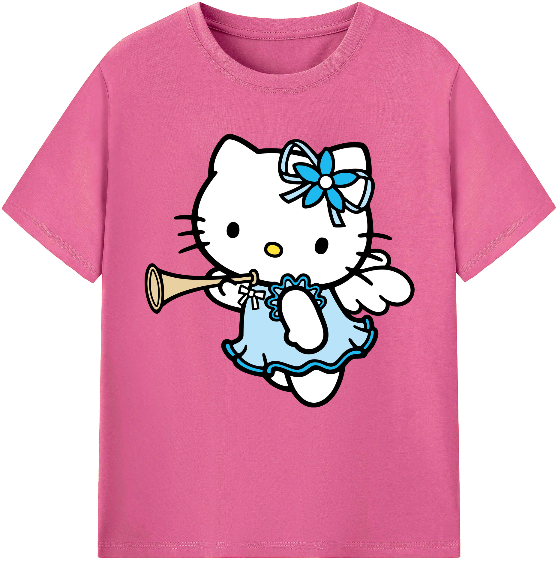 （画像用） Hello Kitty ハローキティ レディースカジュアルプリントTシャツ（綿100％）