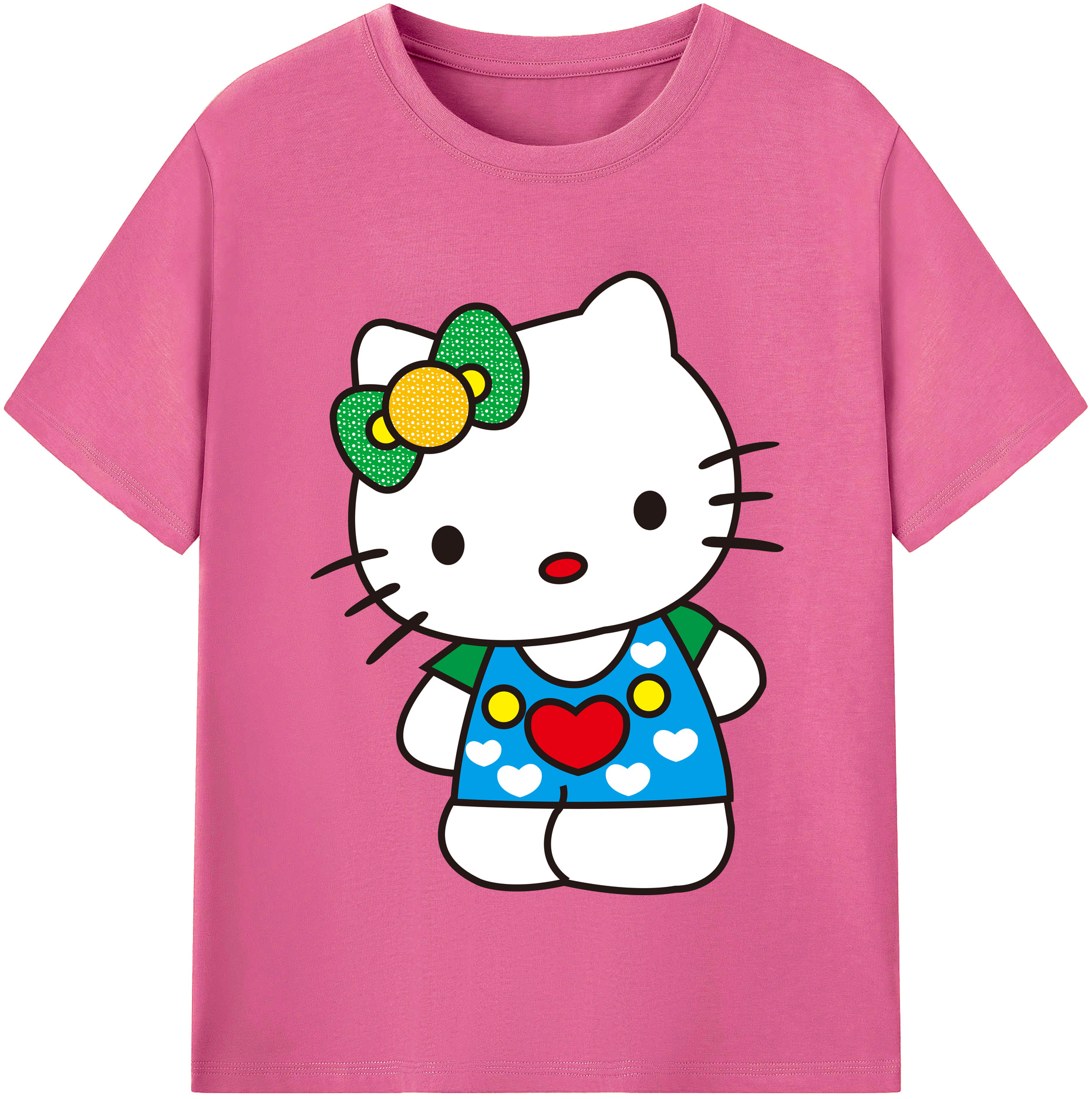 （画像用） Hello Kitty ハローキティ レディースカジュアルプリントTシャツ（綿100％）