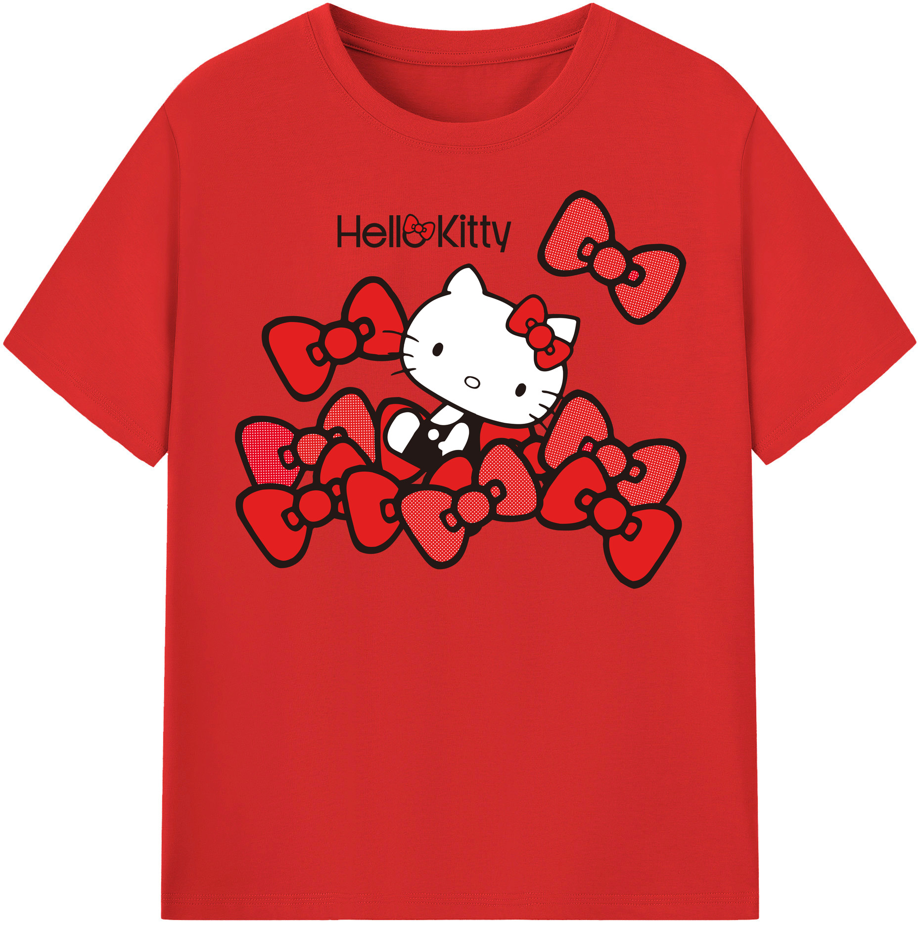（画像用） Hello Kitty ハローキティ レディースカジュアルプリントTシャツ（綿100％）