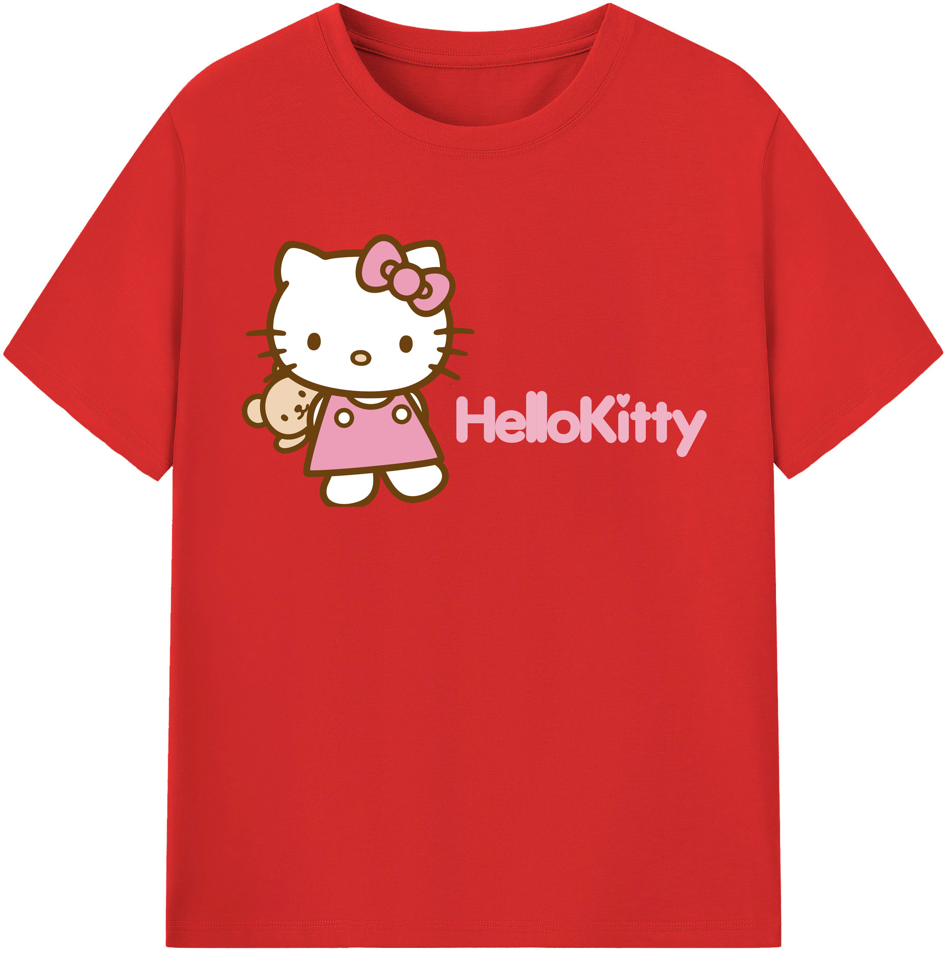 （画像用） Hello Kitty ハローキティ レディースカジュアルプリントTシャツ（綿100％）