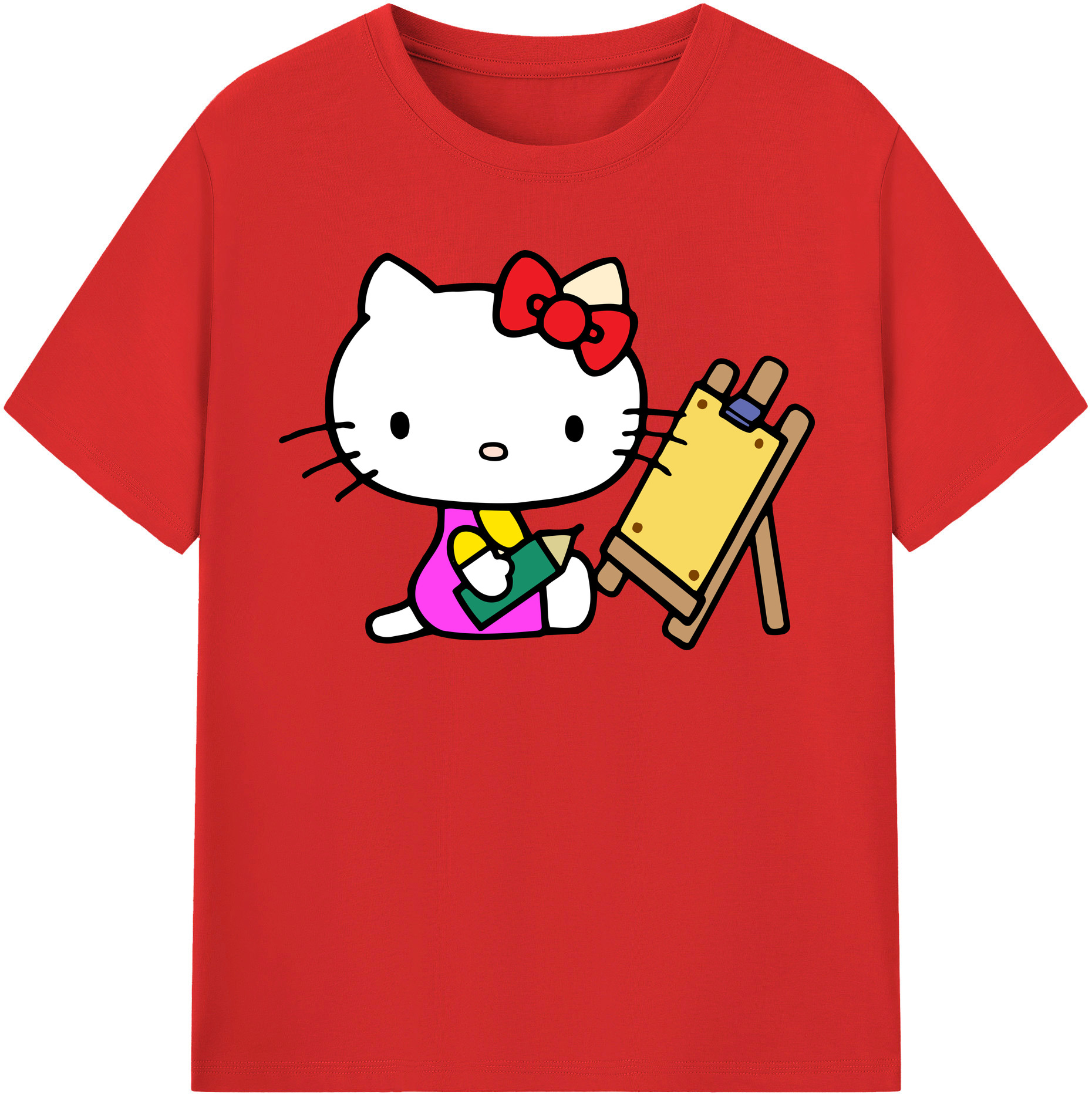 （画像用） Hello Kitty ハローキティ レディースカジュアルプリントTシャツ（綿100％）