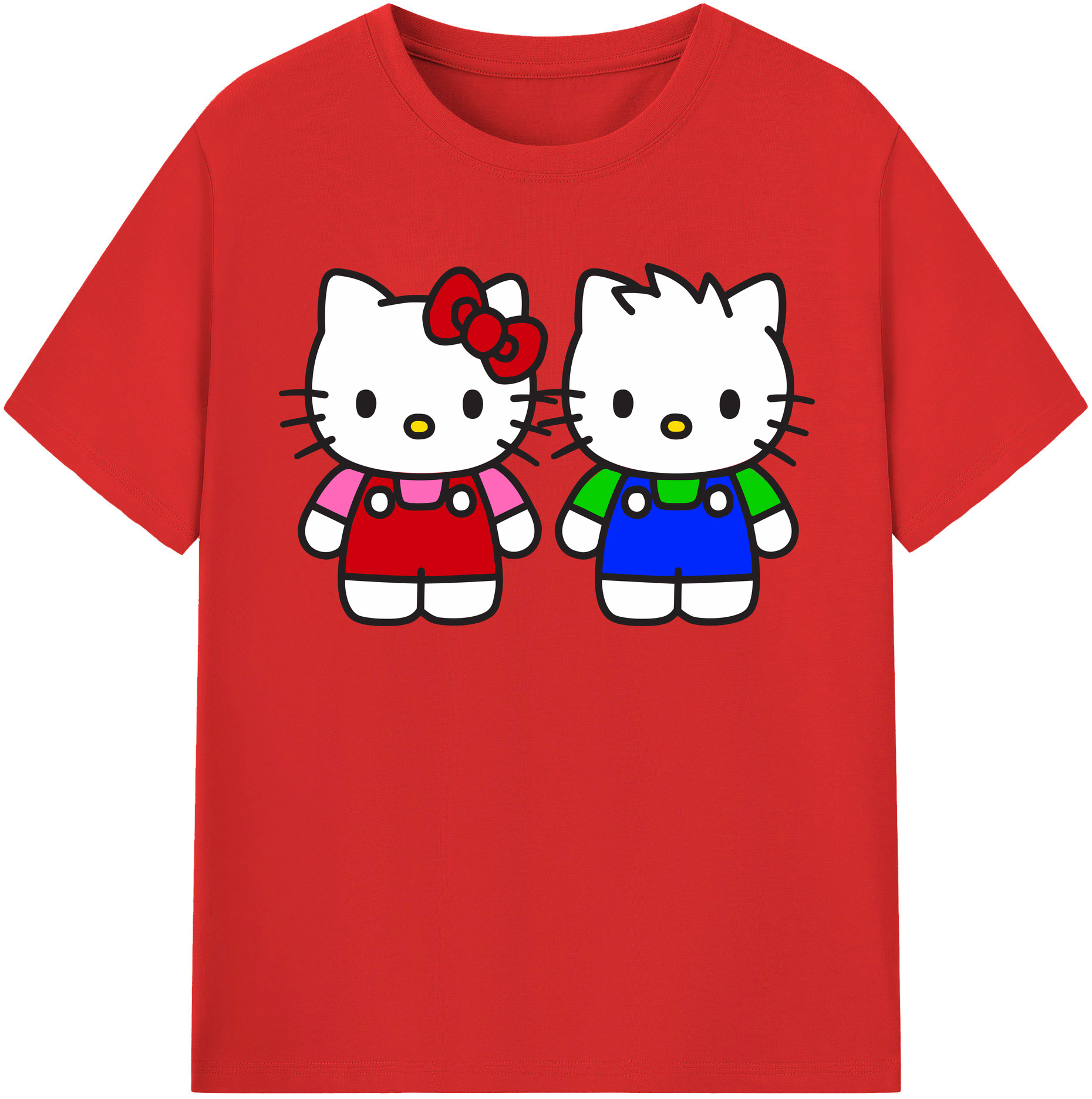 （画像用） Hello Kitty ハローキティ レディースカジュアルプリントTシャツ（綿100％）