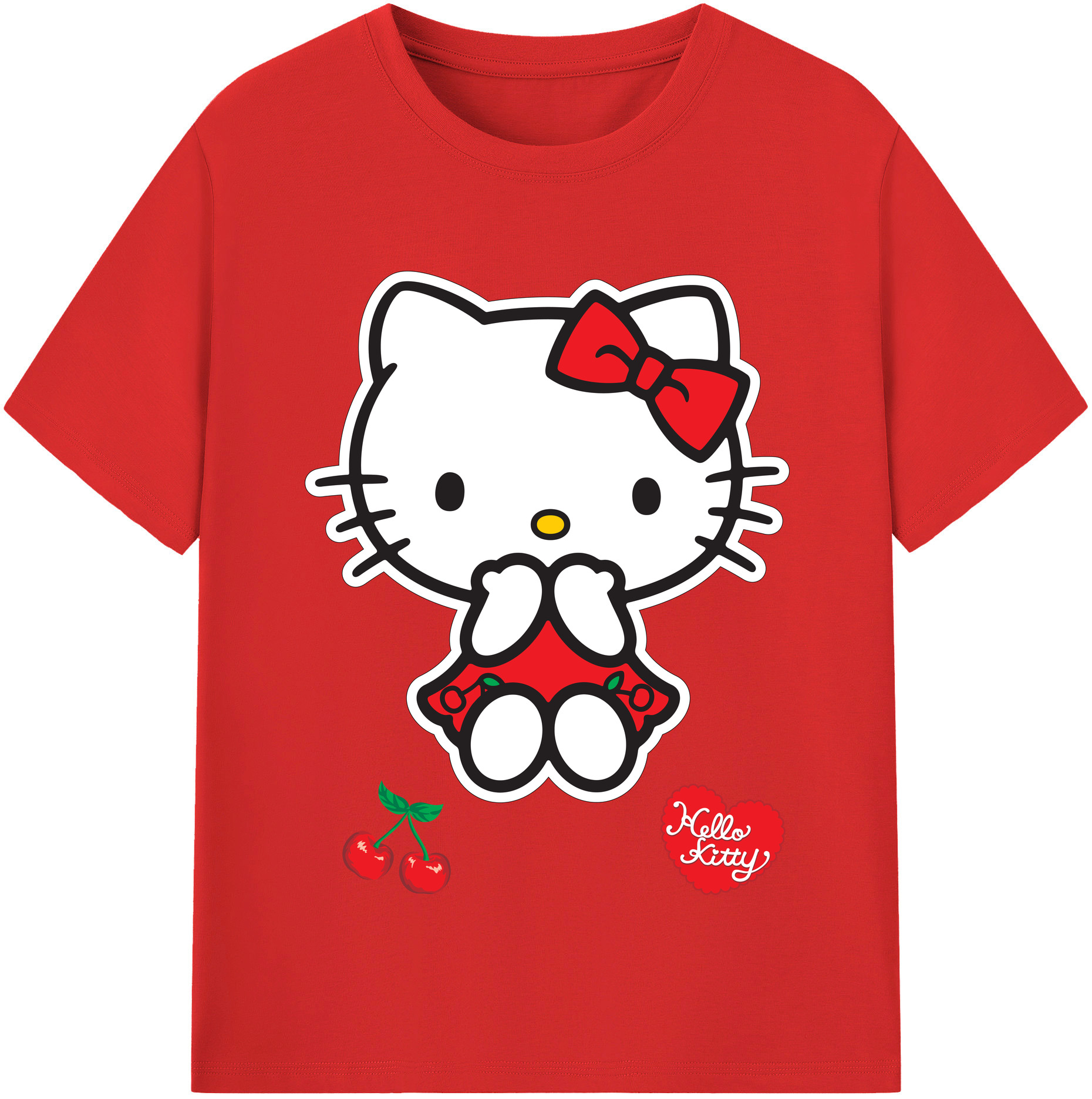 （画像用） Hello Kitty ハローキティ レディースカジュアルプリントTシャツ（綿100％）