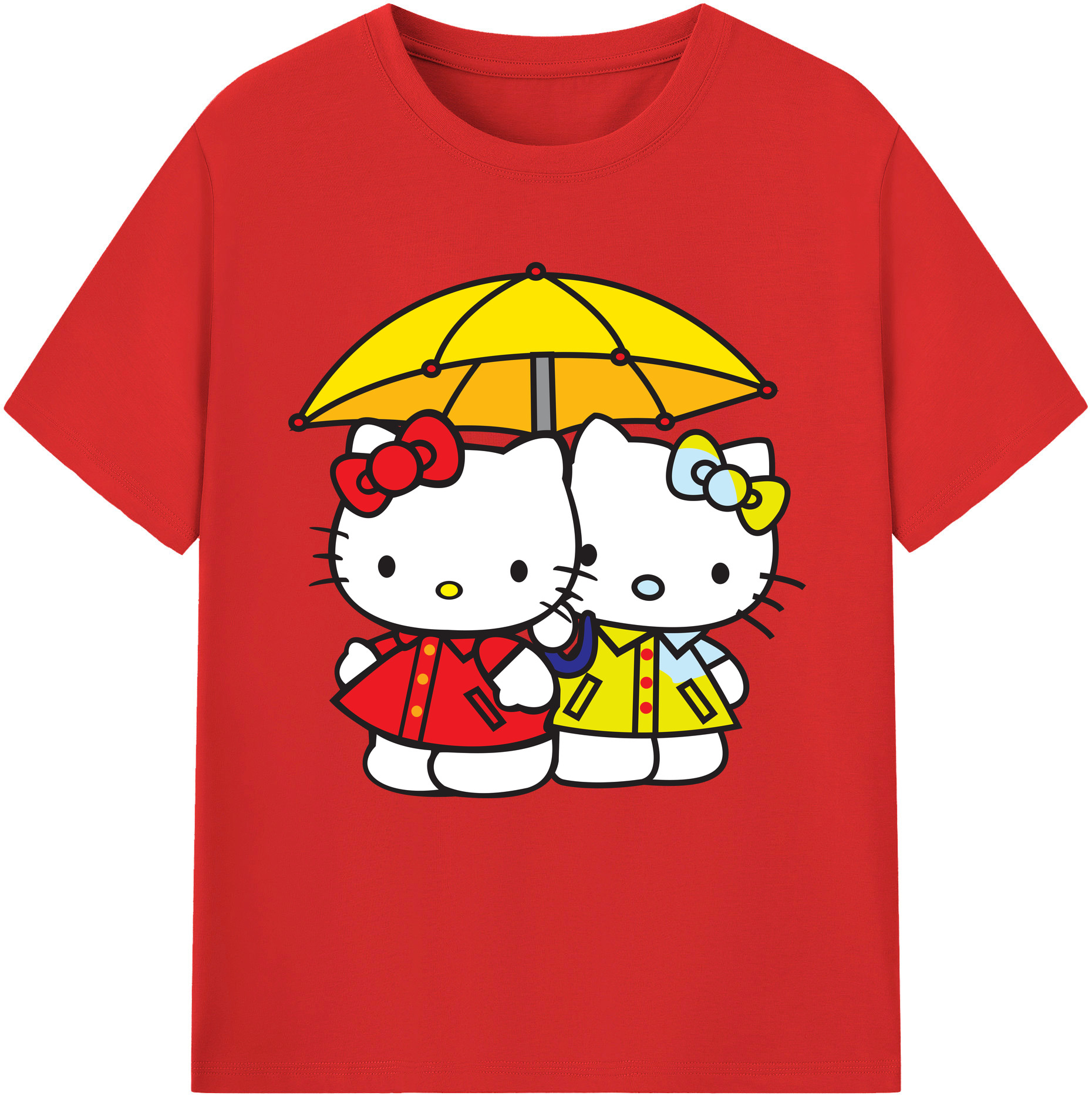 （画像用） Hello Kitty ハローキティ レディースカジュアルプリントTシャツ（綿100％）
