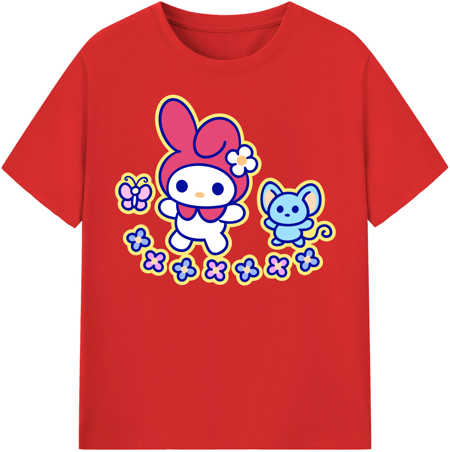 （画像用） Hello Kitty ハローキティ レディースカジュアルプリントTシャツ（綿100％）