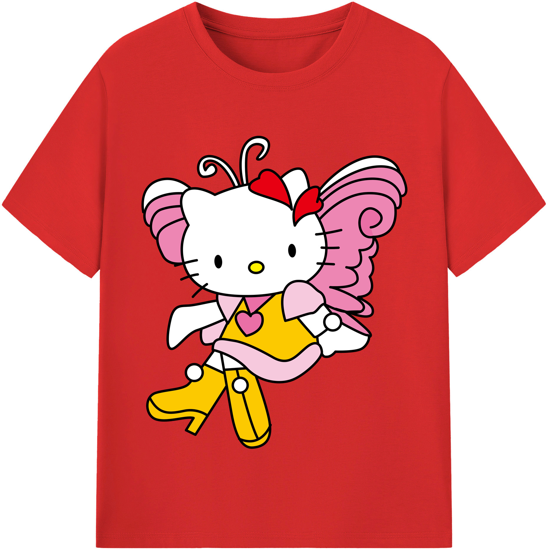 （画像用） Hello Kitty ハローキティ レディースカジュアルプリントTシャツ（綿100％）