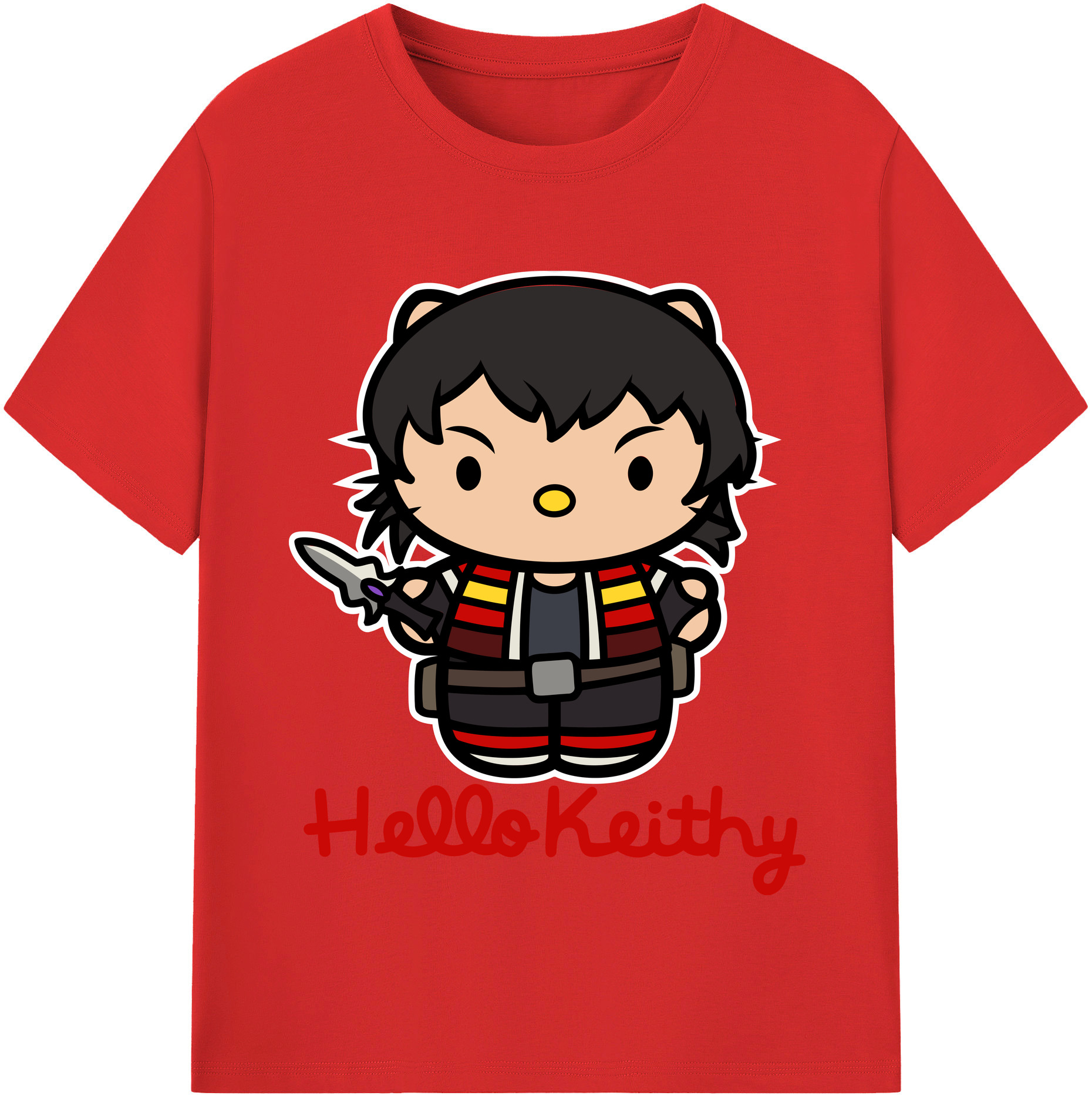 （画像用） Hello Kitty ハローキティ レディースカジュアルプリントTシャツ（綿100％）