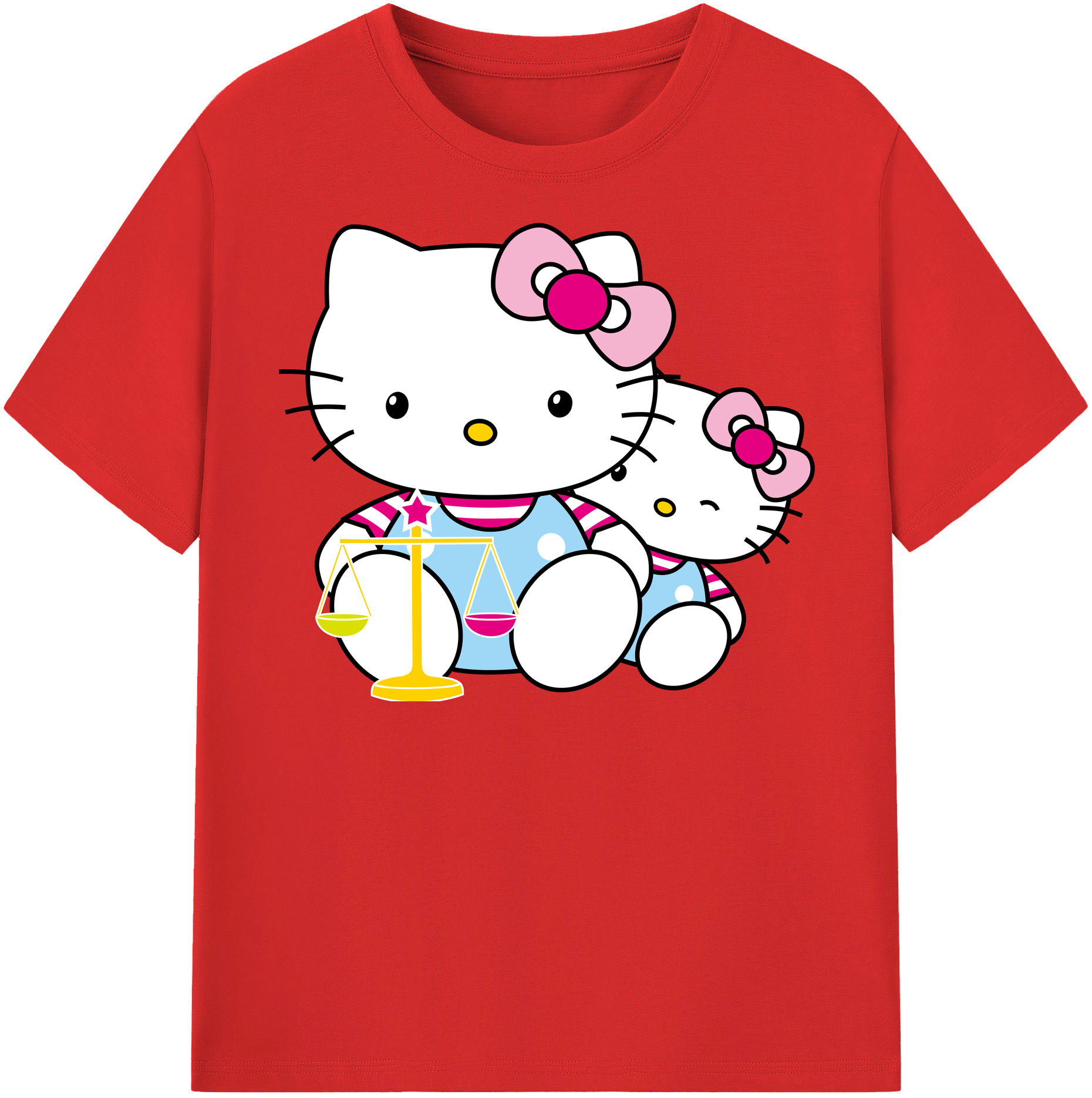 （画像用） Hello Kitty ハローキティ レディースカジュアルプリントTシャツ（綿100％）