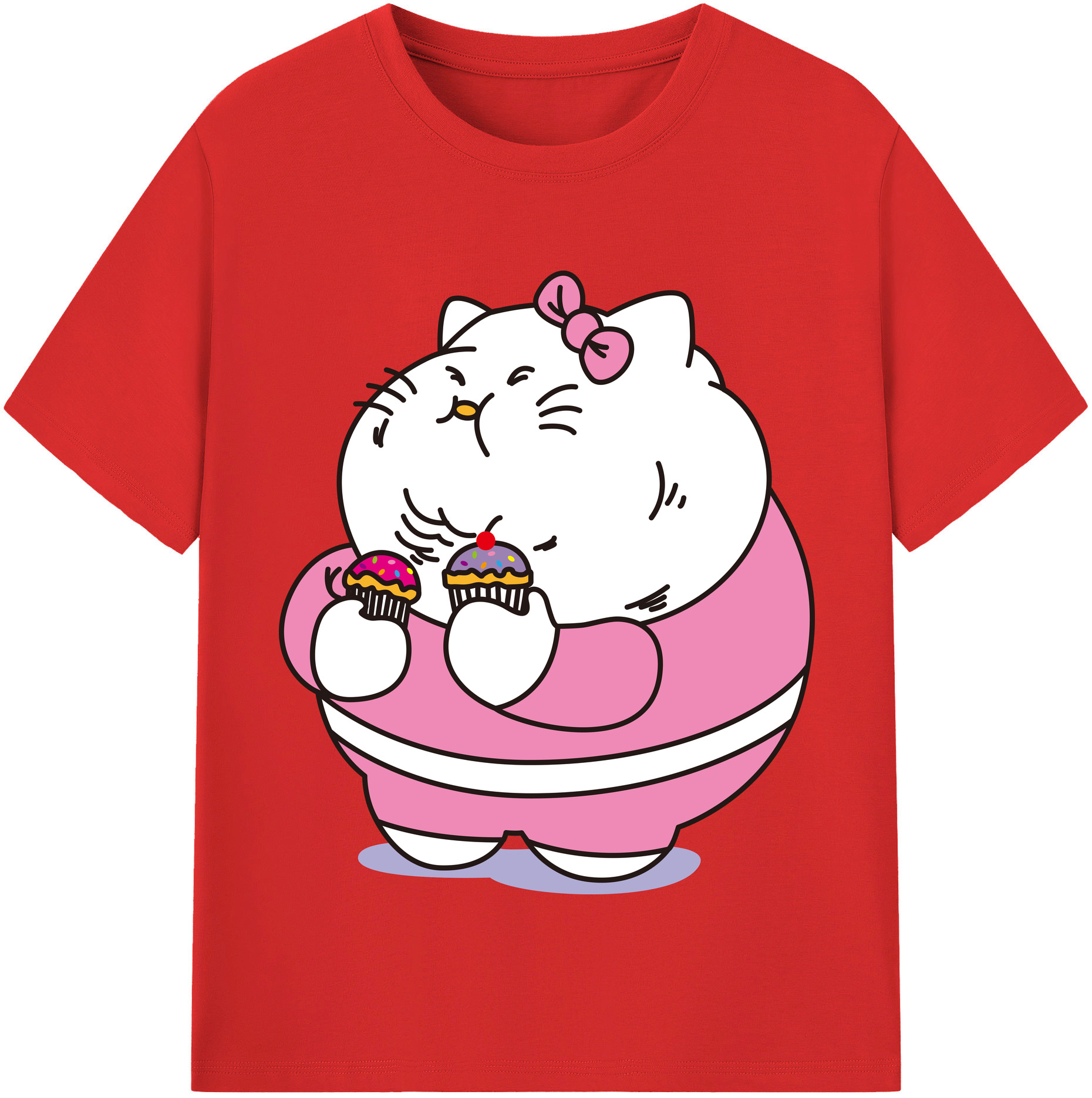 （画像用） Hello Kitty ハローキティ レディースカジュアルプリントTシャツ（綿100％）