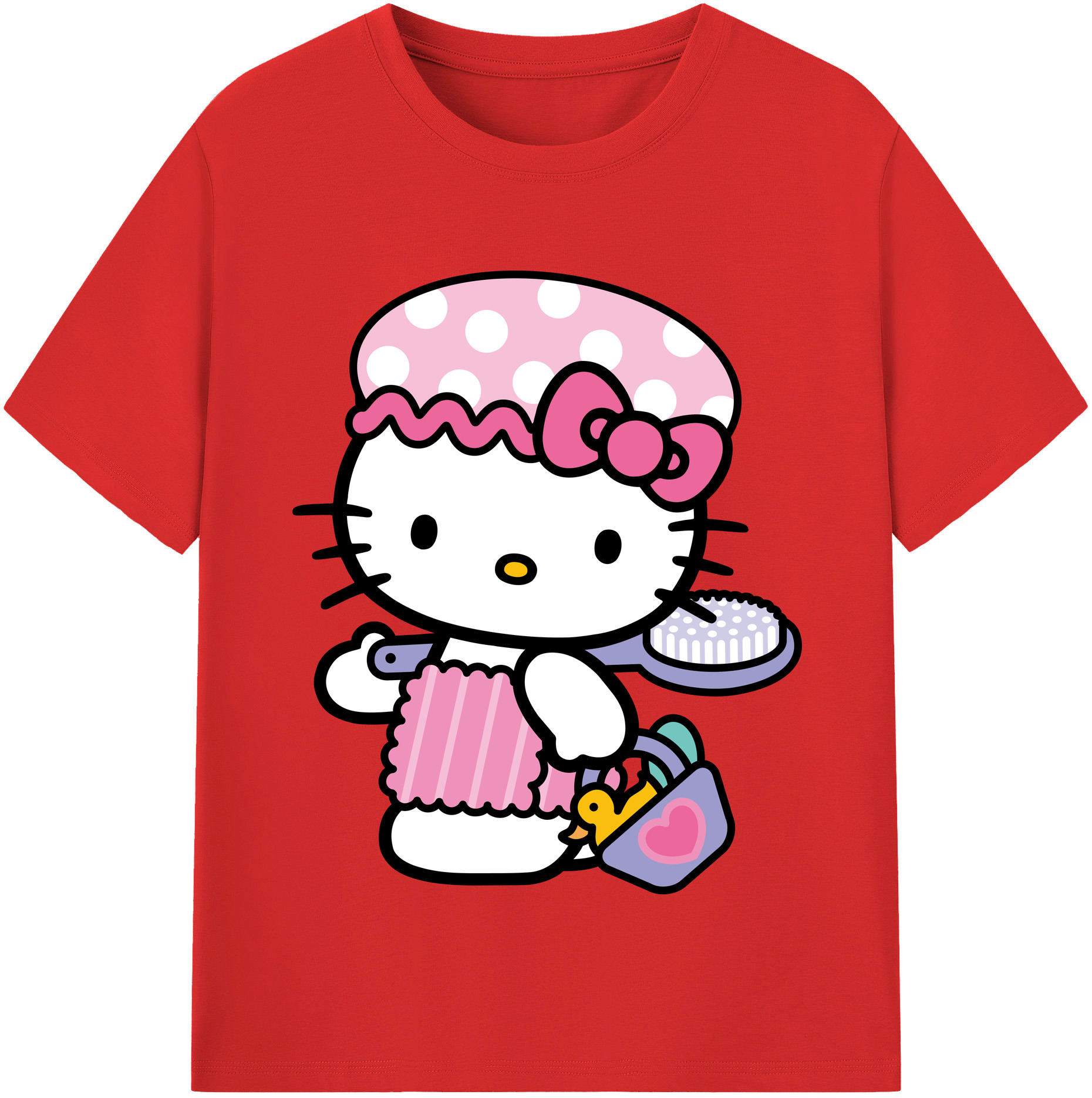 （画像用） Hello Kitty ハローキティ レディースカジュアルプリントTシャツ（綿100％）
