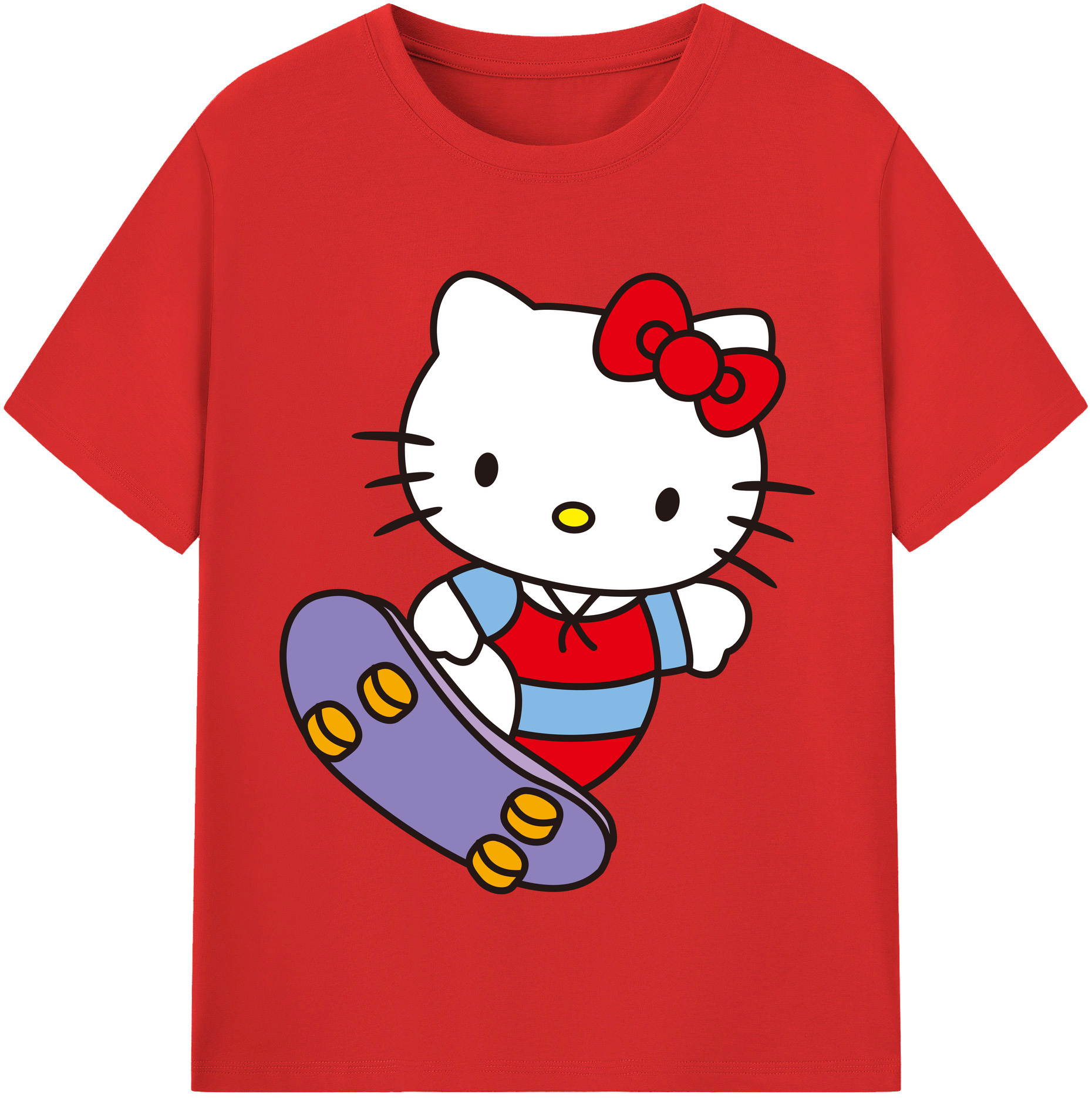 （画像用） Hello Kitty ハローキティ レディースカジュアルプリントTシャツ（綿100％）