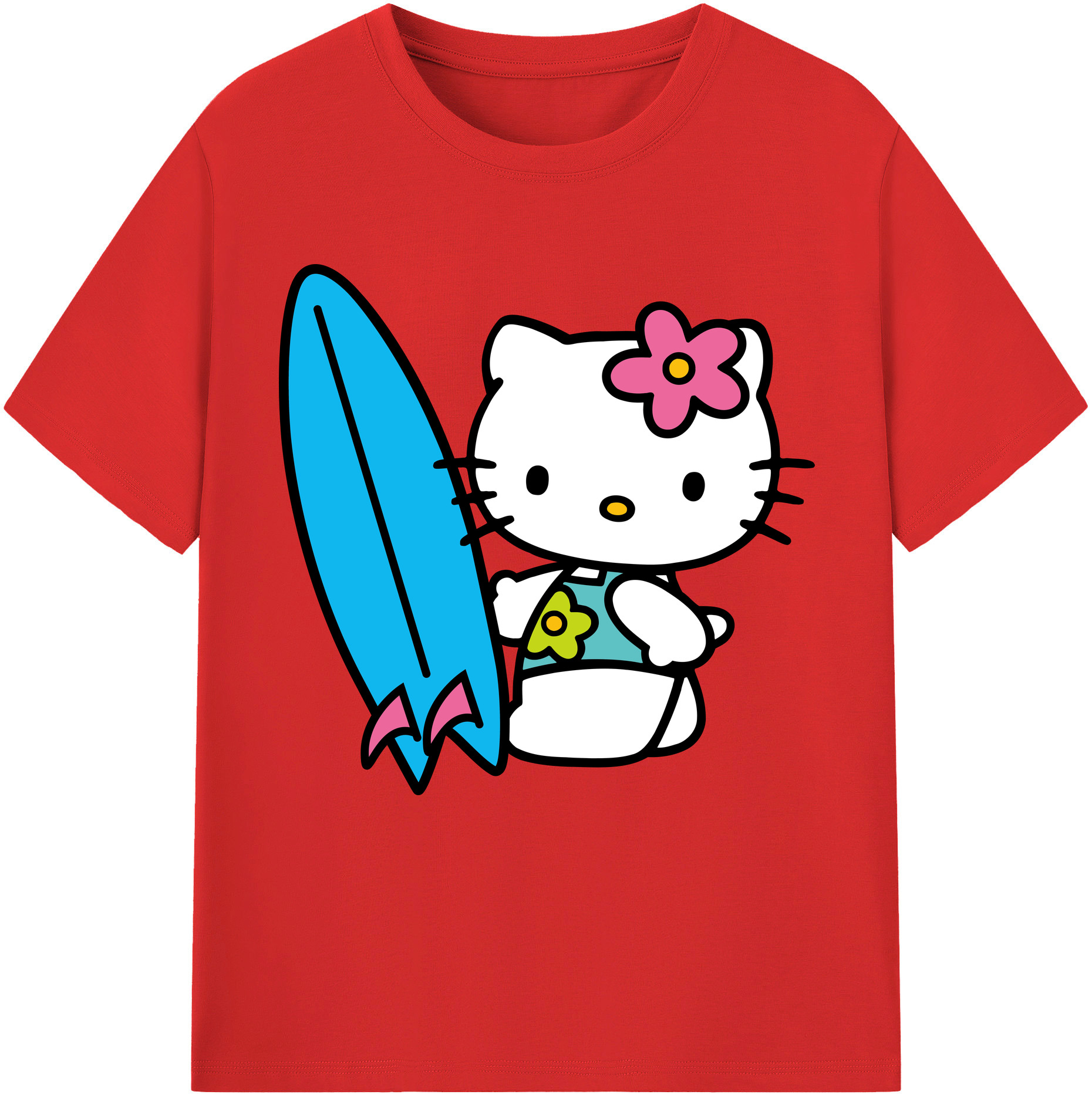 （画像用） Hello Kitty ハローキティ レディースカジュアルプリントTシャツ（綿100％）